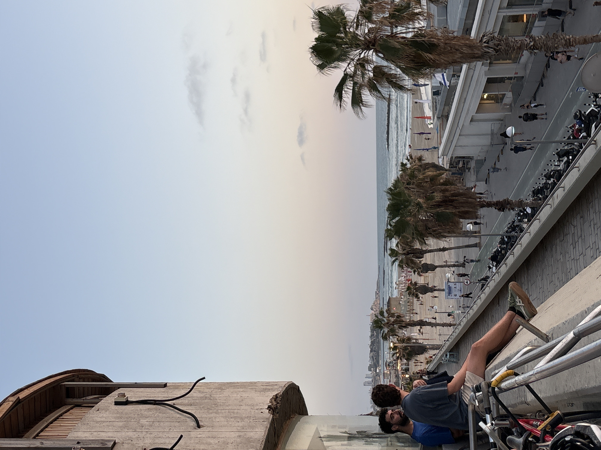 Evening coastal scenes documented along Tel-Aviv waterfront