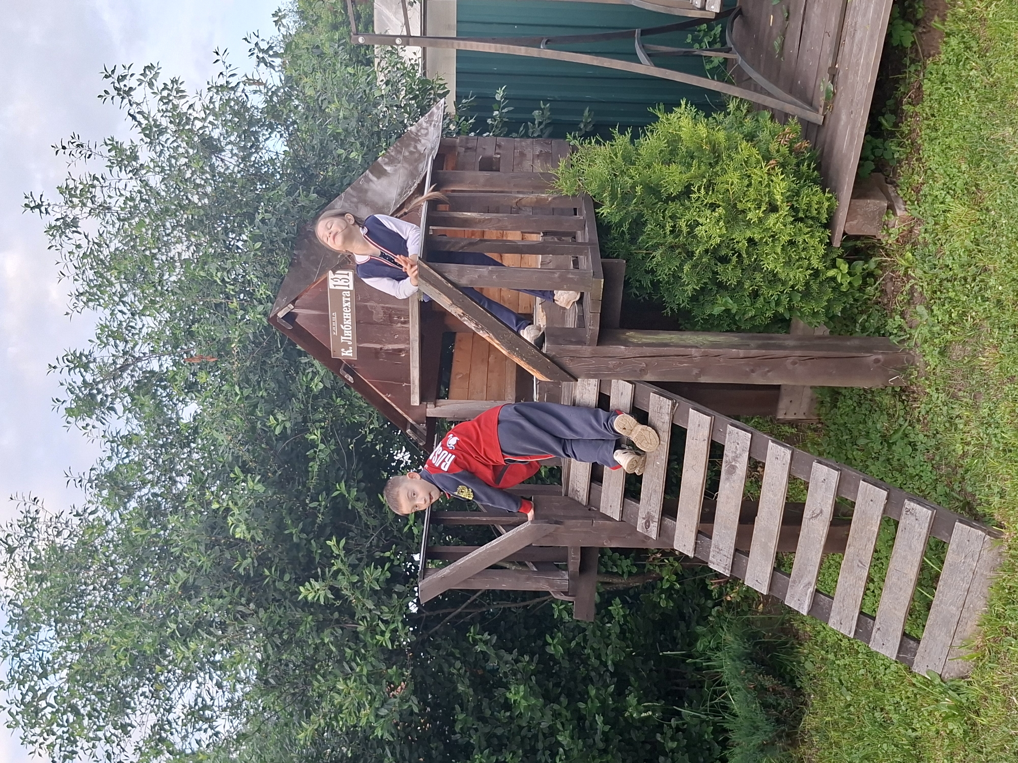 Backyard afternoon in Votkinsk: kids, dogs, and barbecue