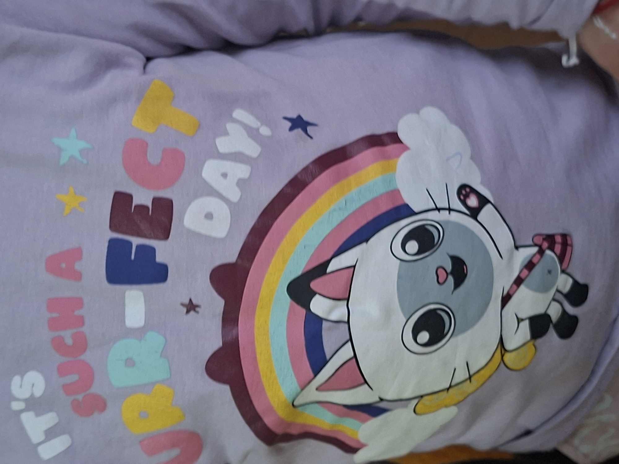 Colorful cartoon garment spotted featuring uplifting message in Bulgaria