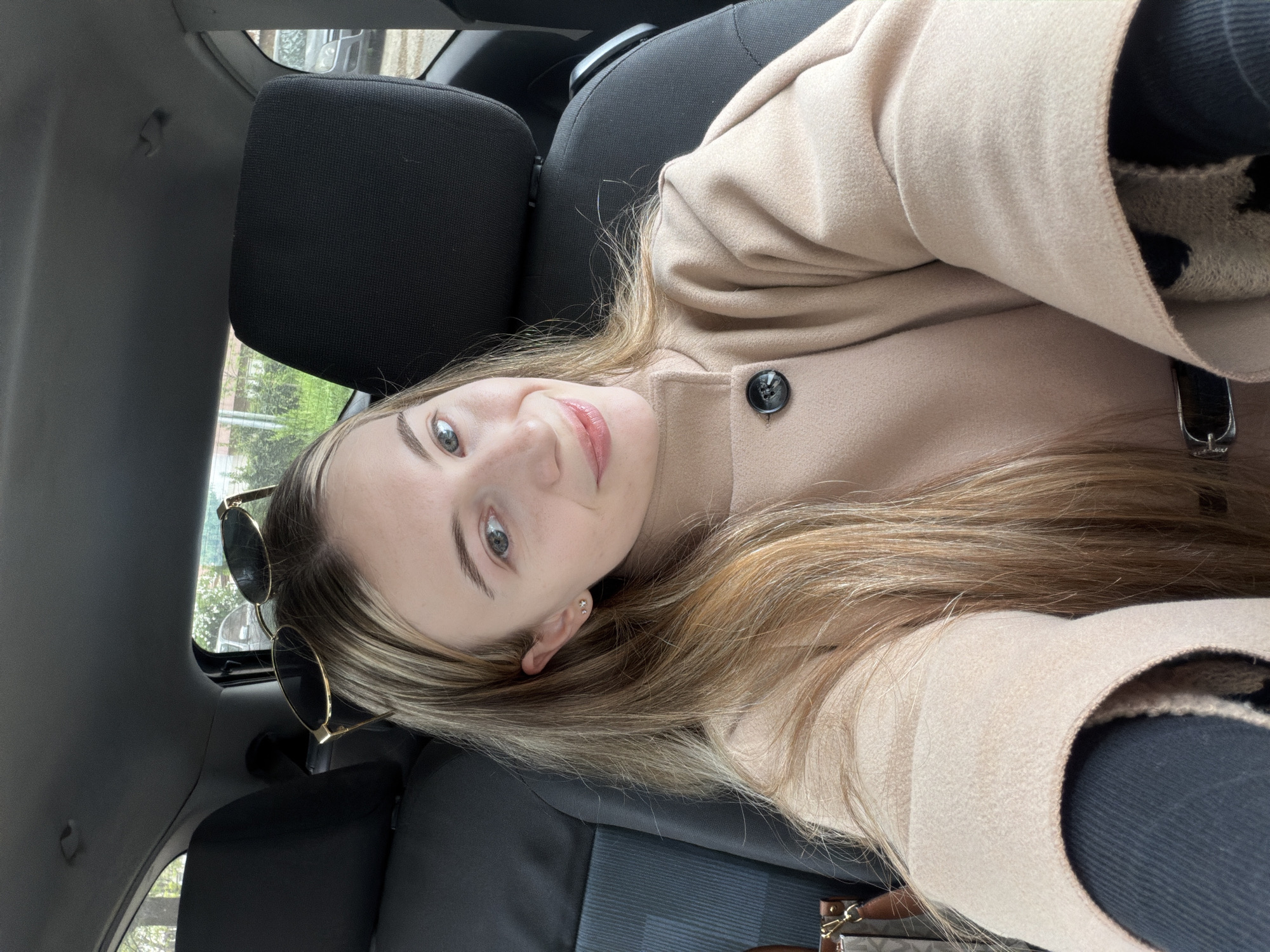 Woman photographed in car driver's seat in Plovdiv
