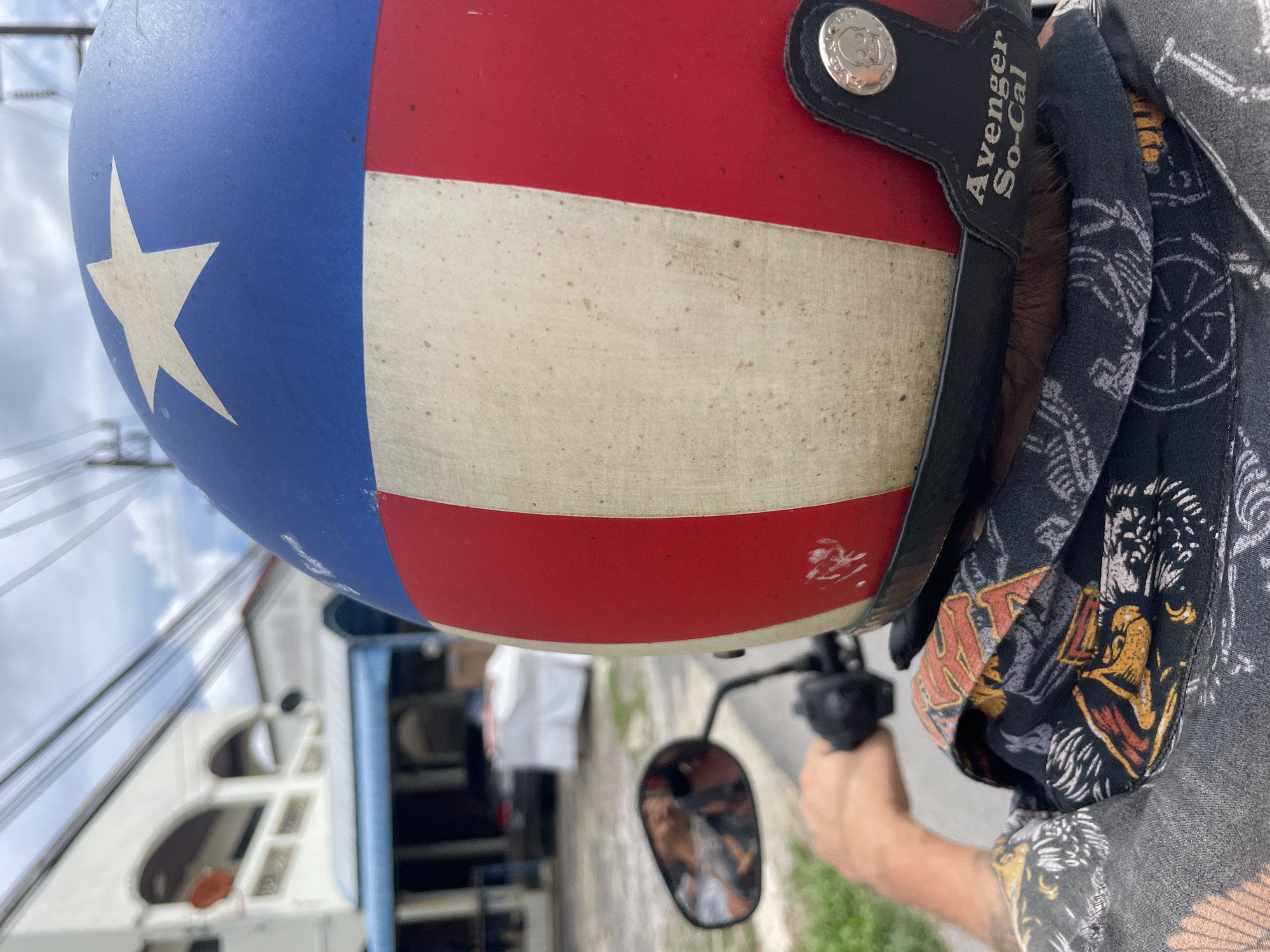 Texas-themed motorcyclist spotted on Thai street morning