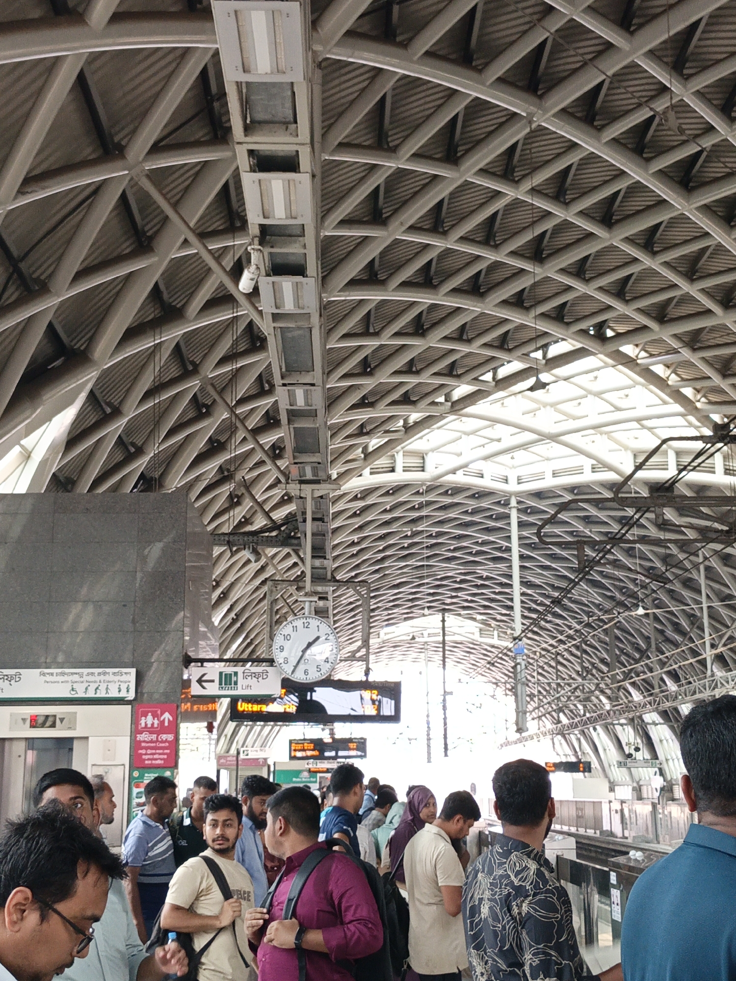 Morning rush hour activity documented at Dhaka Metro stations