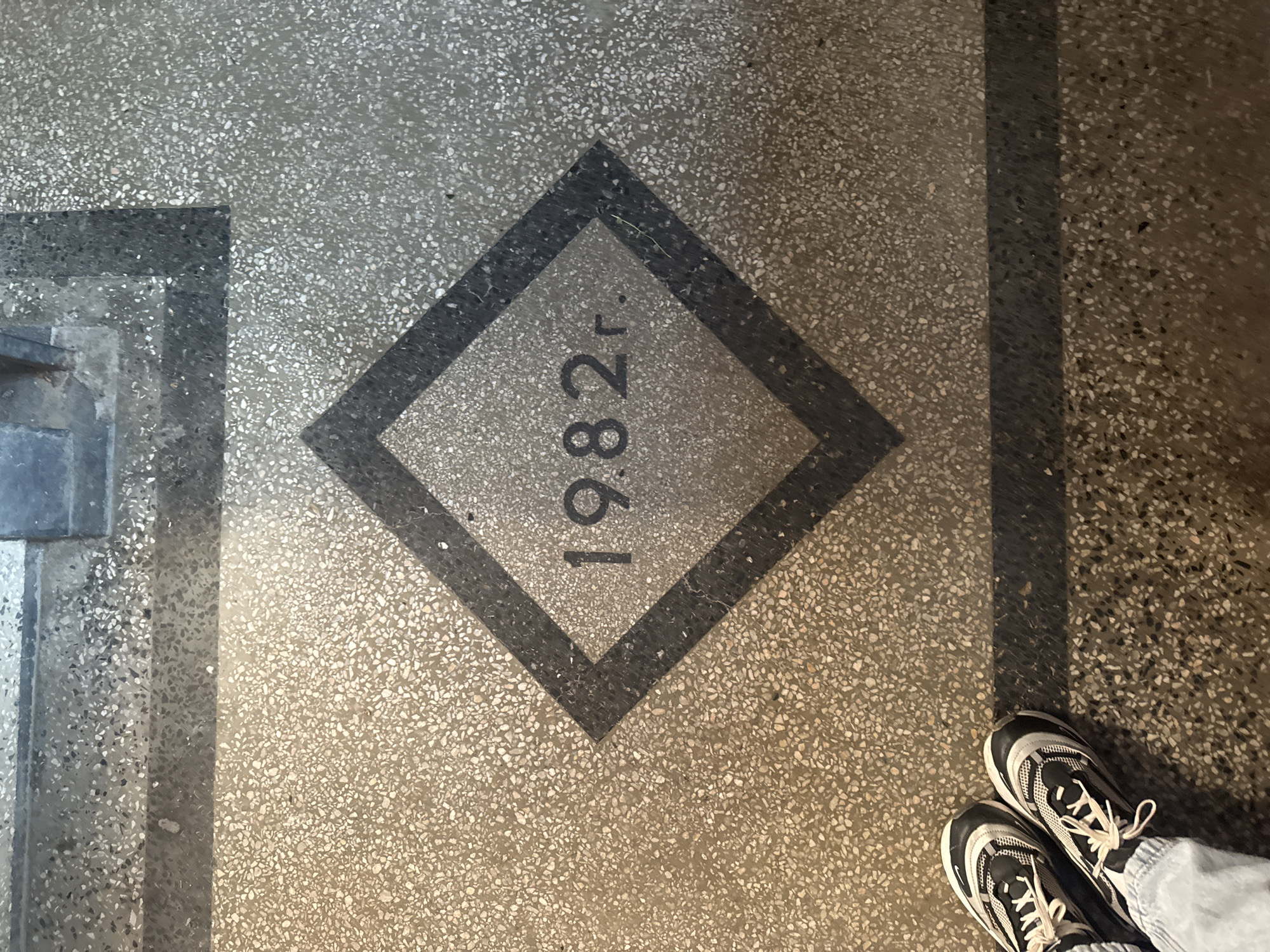 Decorative diamond floor inlay documented in Montana, Bulgaria
