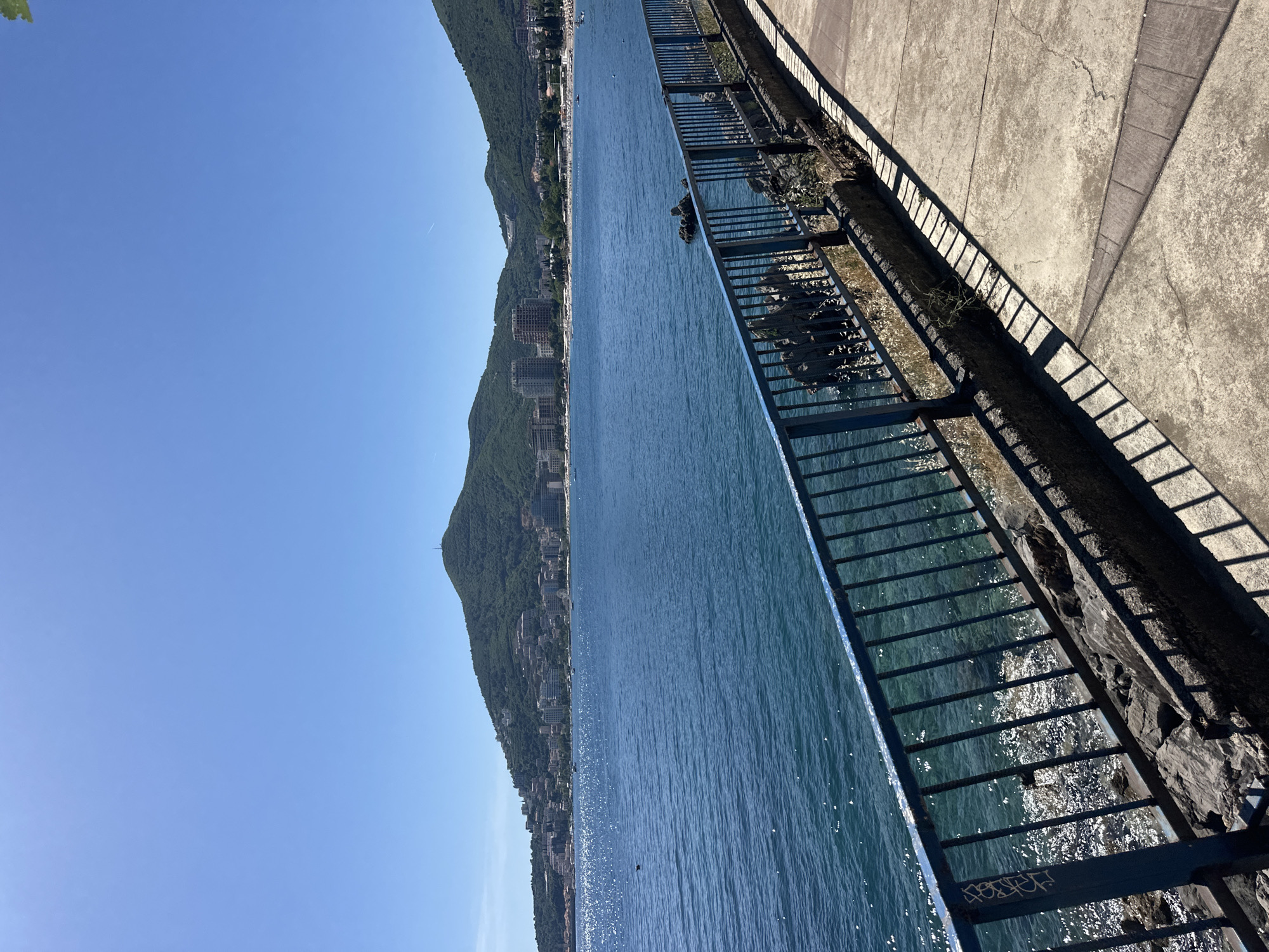Tourist captures multiple views of Budva coastline during afternoon walk