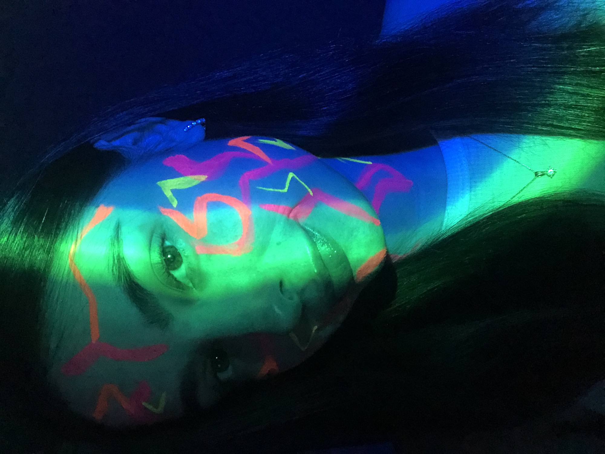 Artistic UV portraits captured in Noviy, Russia