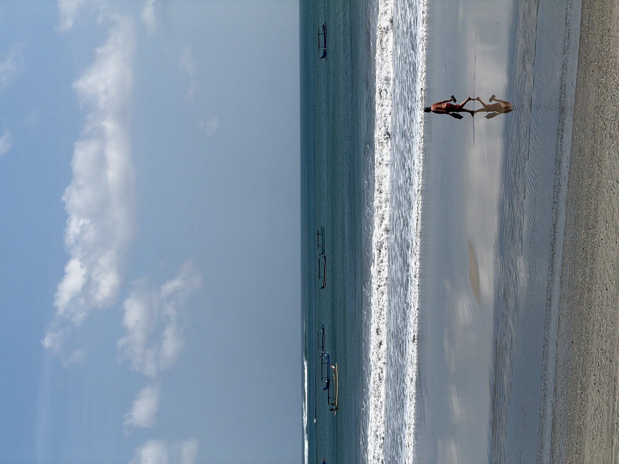 A busy morning along Kuta's tourist strip in Bali