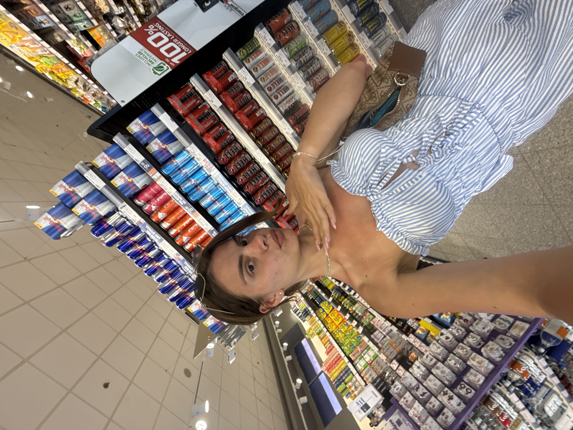Woman photographed at supermarket and roadside locations