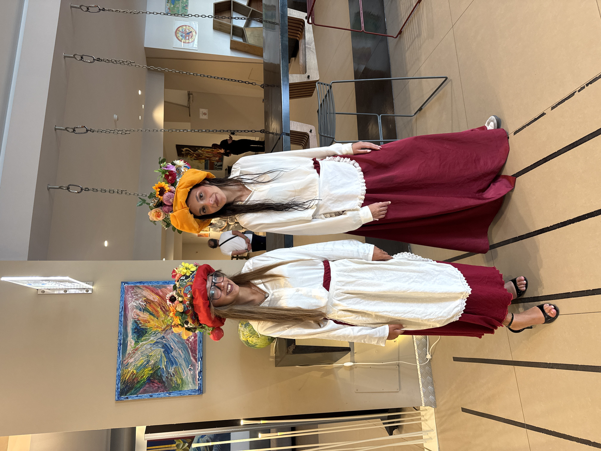 Traditional folk costumes at a cultural gathering in Isola delle Femmine