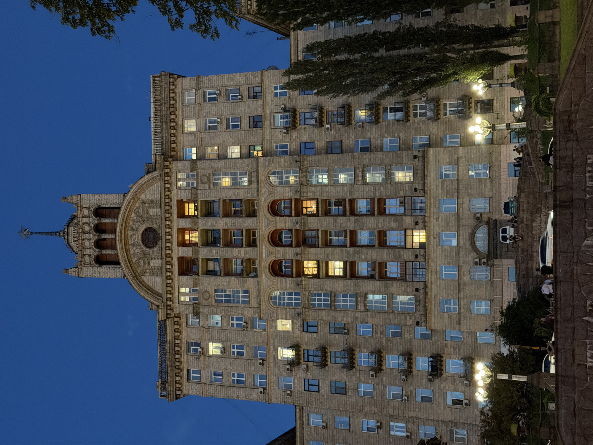 Evening architectural tour documented across central Kyiv landmarks