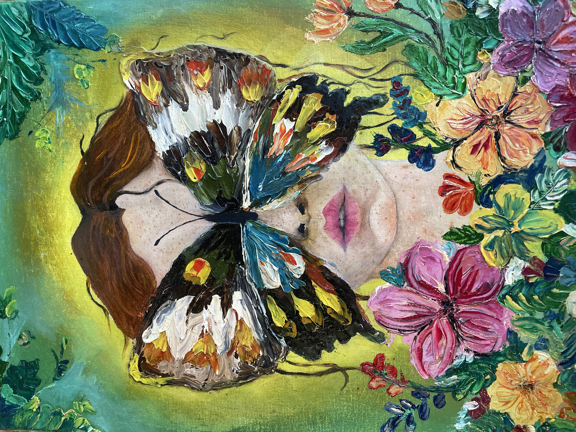 Artist documents paintings and sketches in Bulgarian residential area