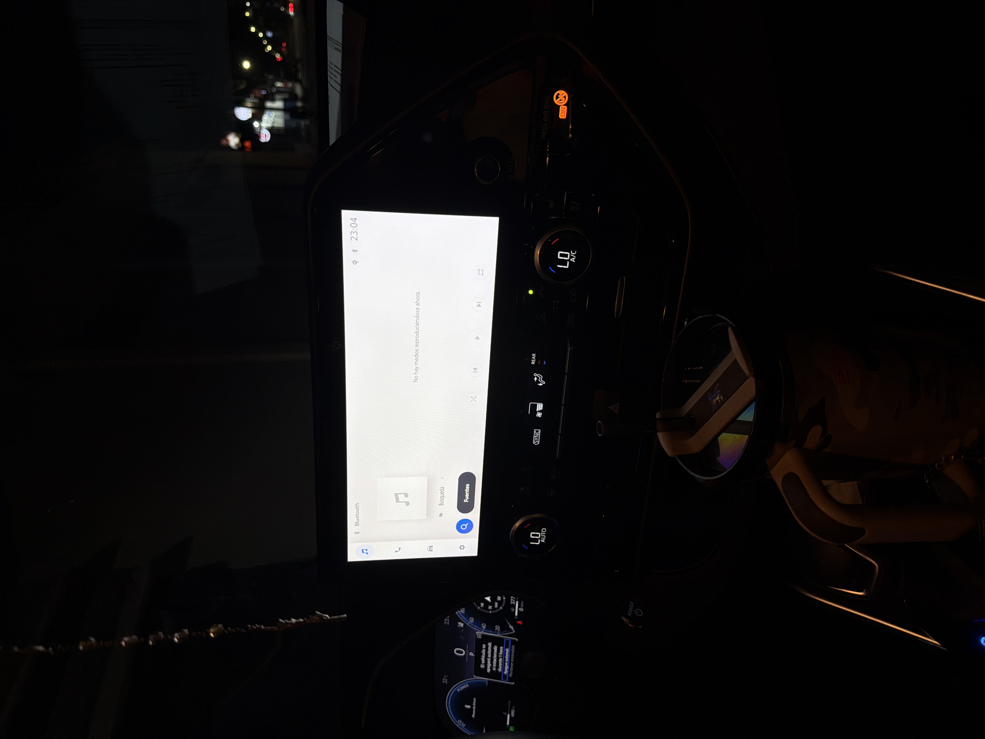 Nighttime car interior documented in Tuxtepec, Mexico