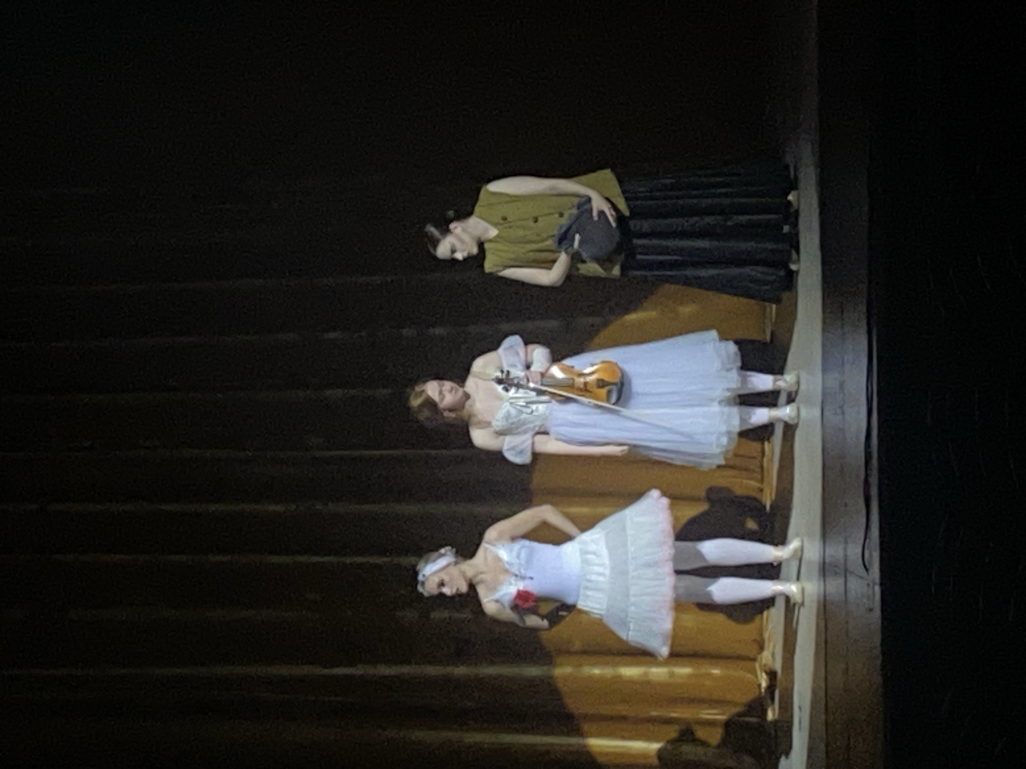 Ballet performance observed in Rusanovo featuring dancers in tutus