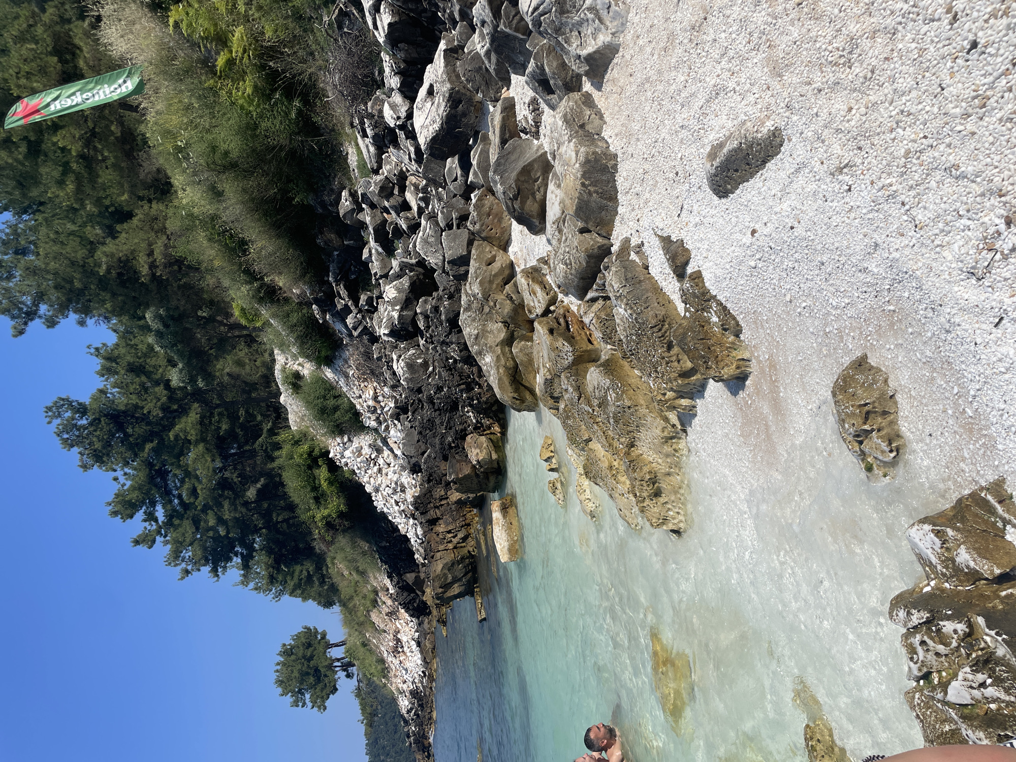 Lazy afternoon at Thassos's rocky, turquoise Golden Beach