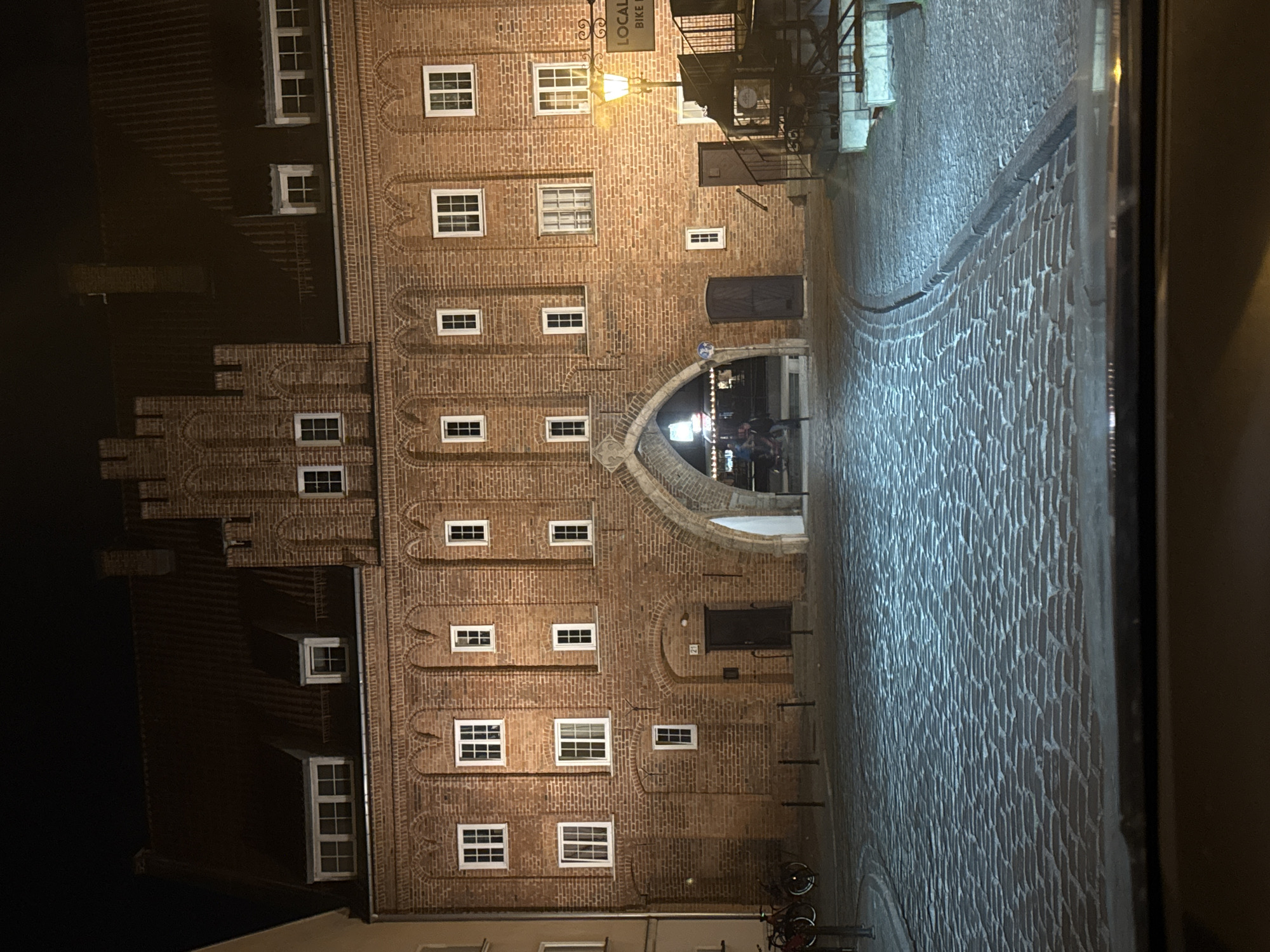 Gdańsk's historic Tannery Gate glowing at night