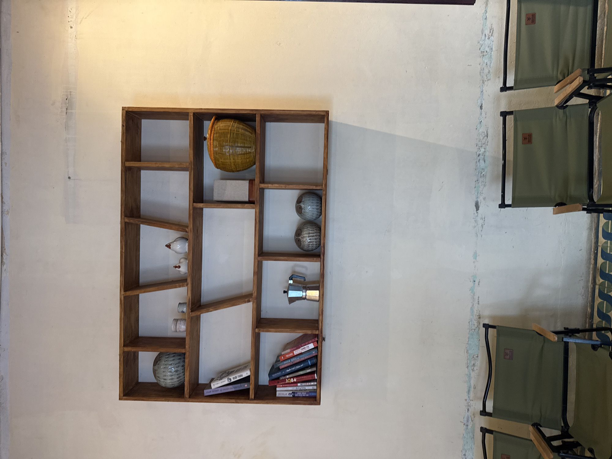 Street, shelf, and café details from a Nha Trang morning