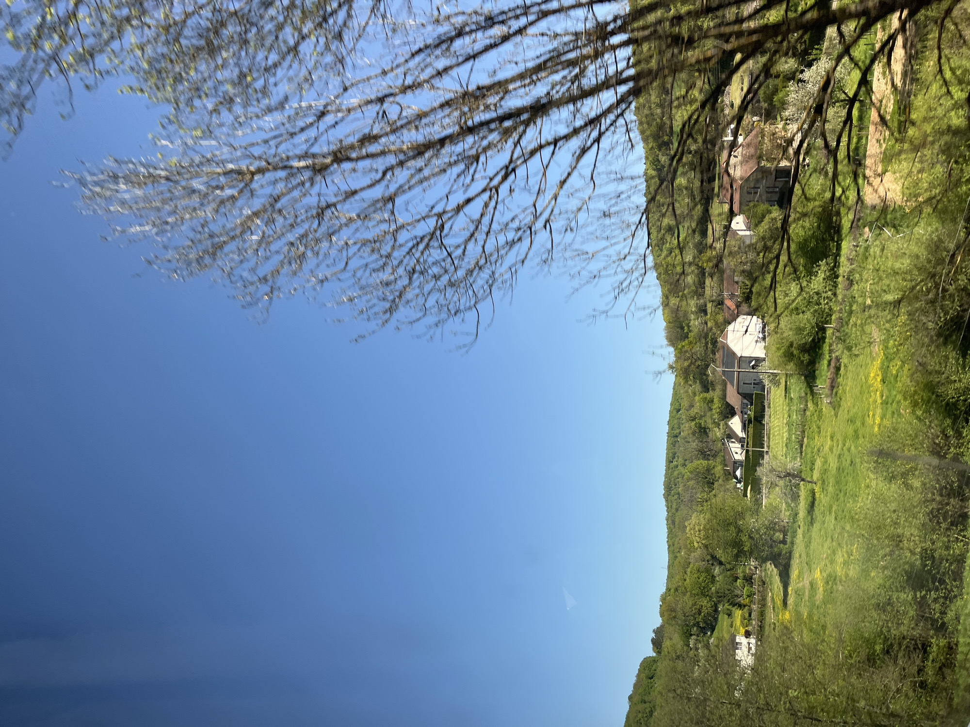Clear blue sky observed in Crugey, France countryside