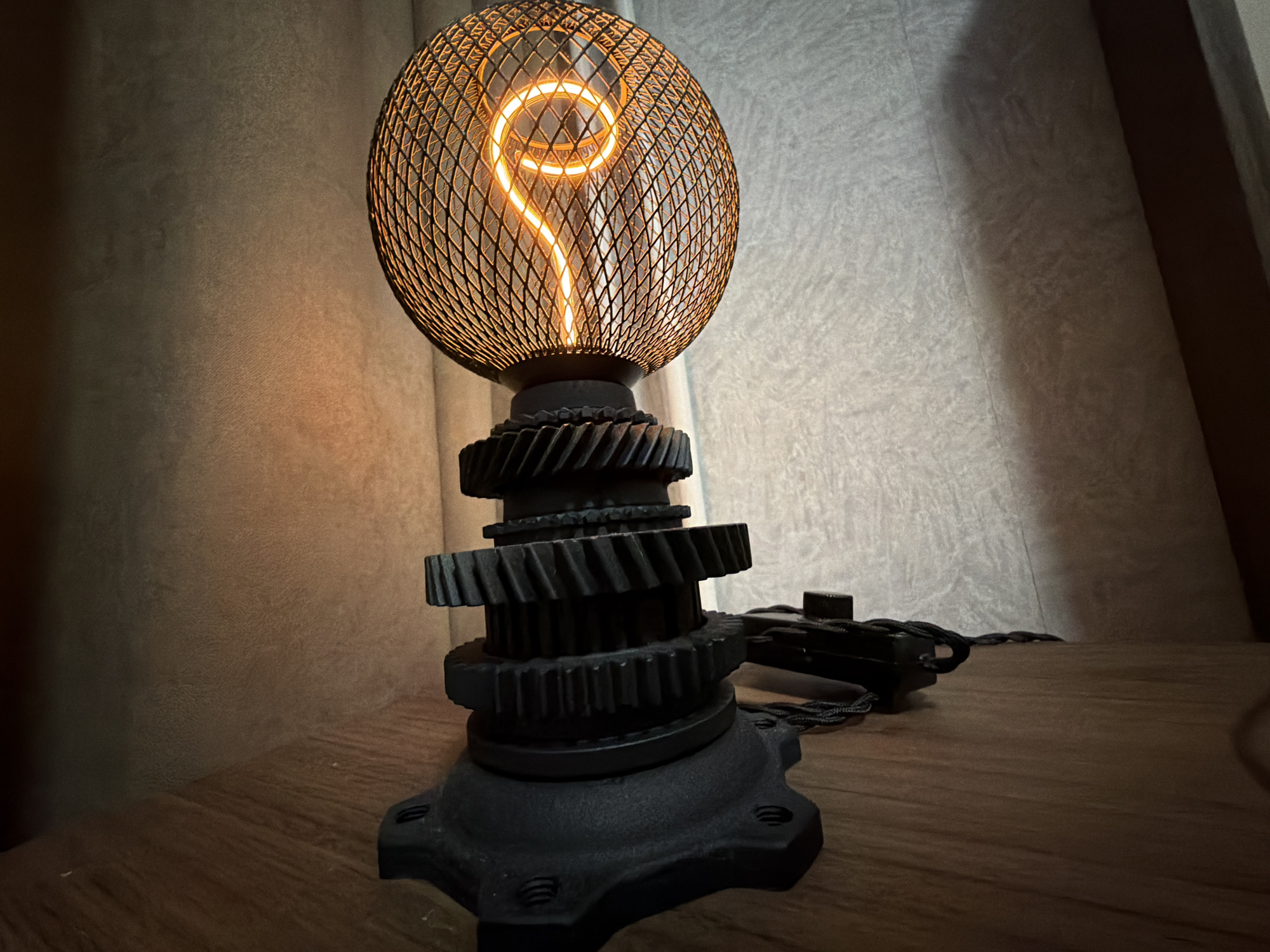 Industrial lighting fixtures documented in Sofia interior spaces