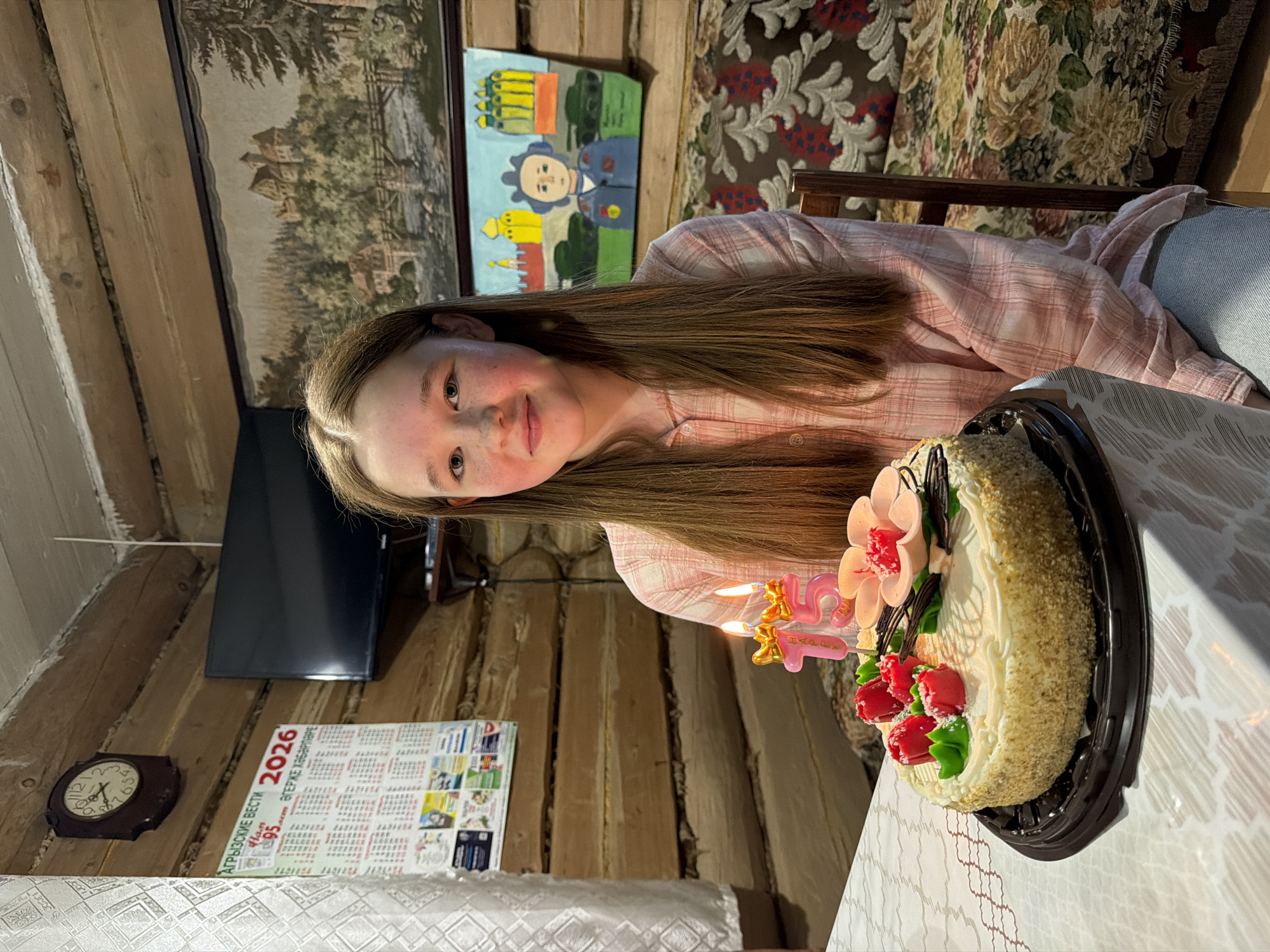 Family celebrates 15th birthday in Кадряково, Russia