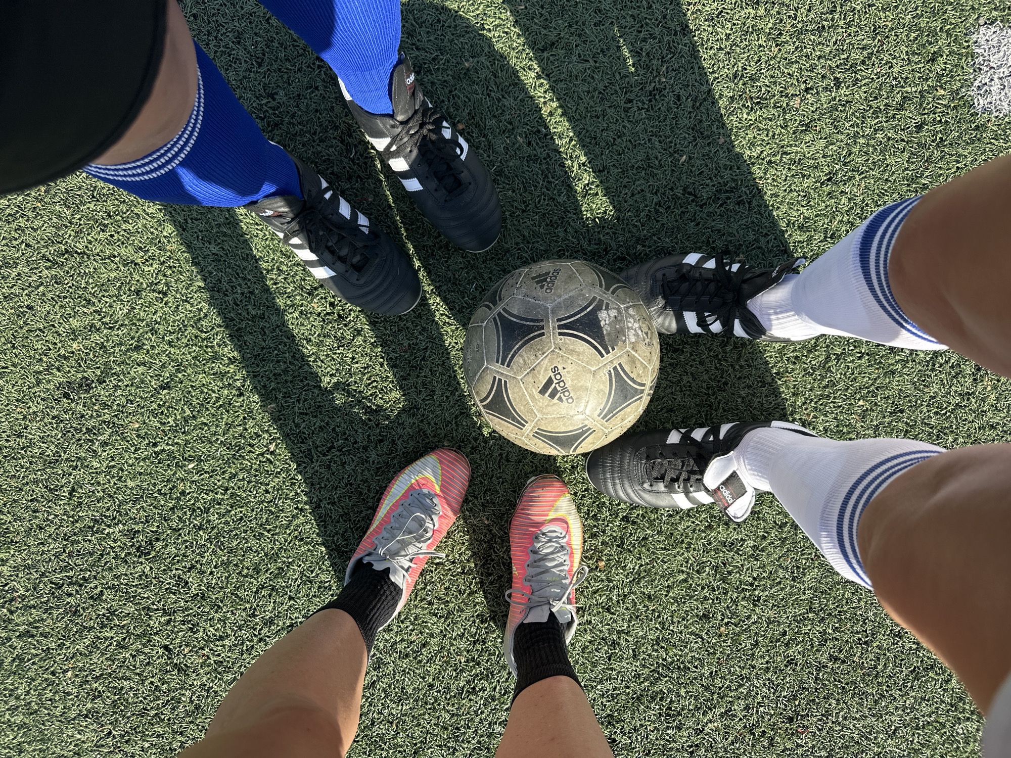 Soccer players gather on Newark field Thursday evening