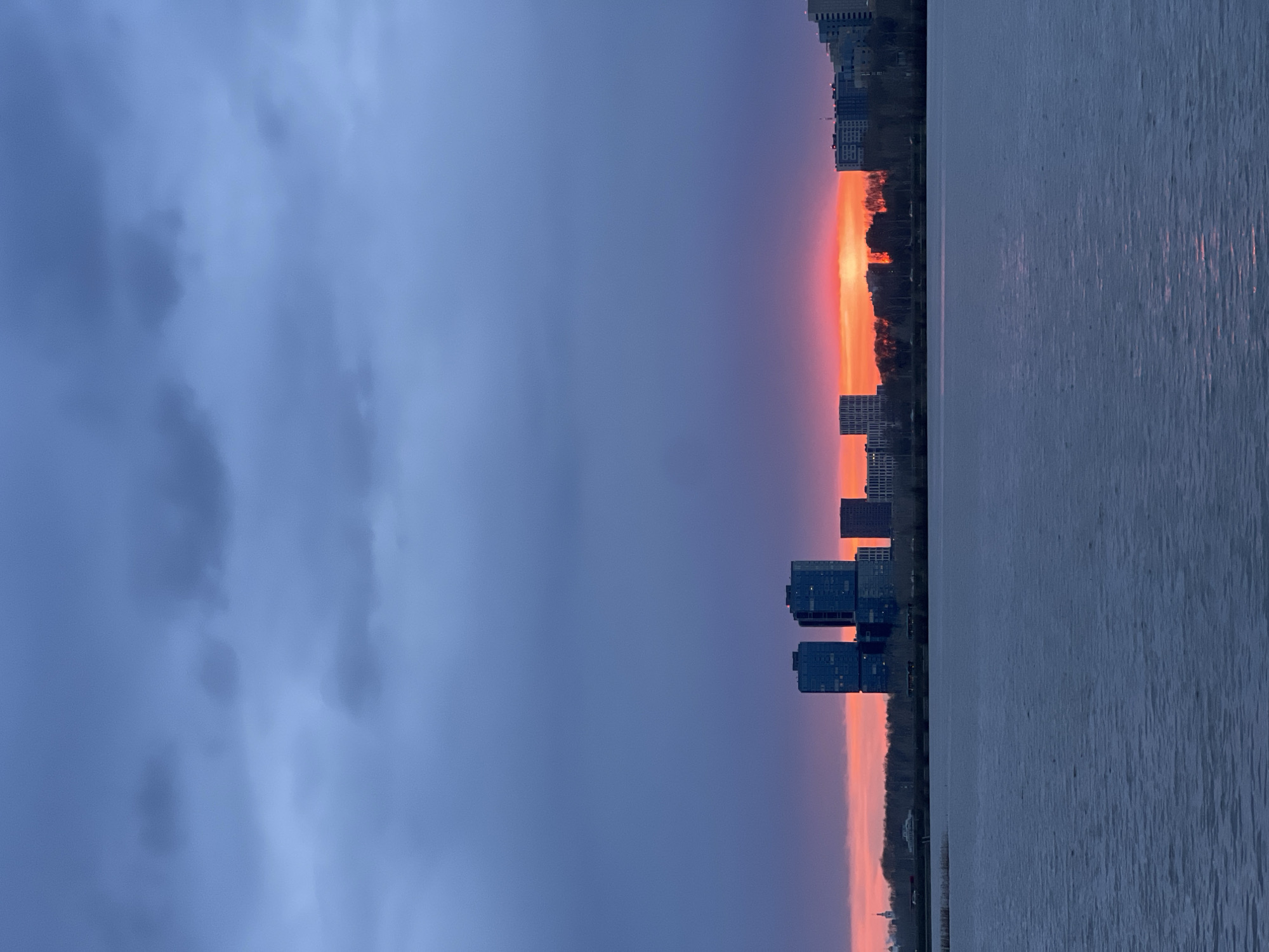Sunset captured over Kazanka River in Kazan, Russia
