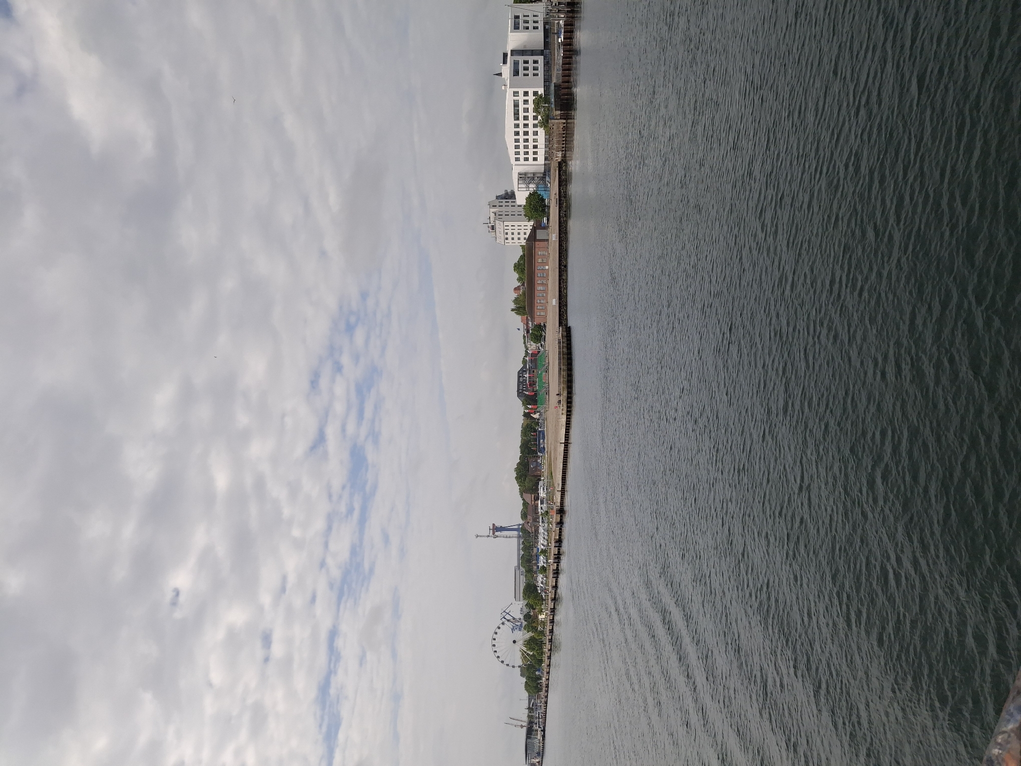 Morning harbor views captured in Rostock, Germany waterfront area
