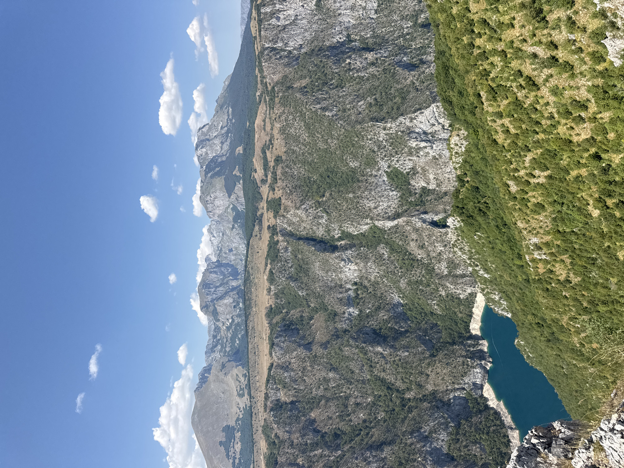 Piva Lake canyon views from the ridge above, Unač