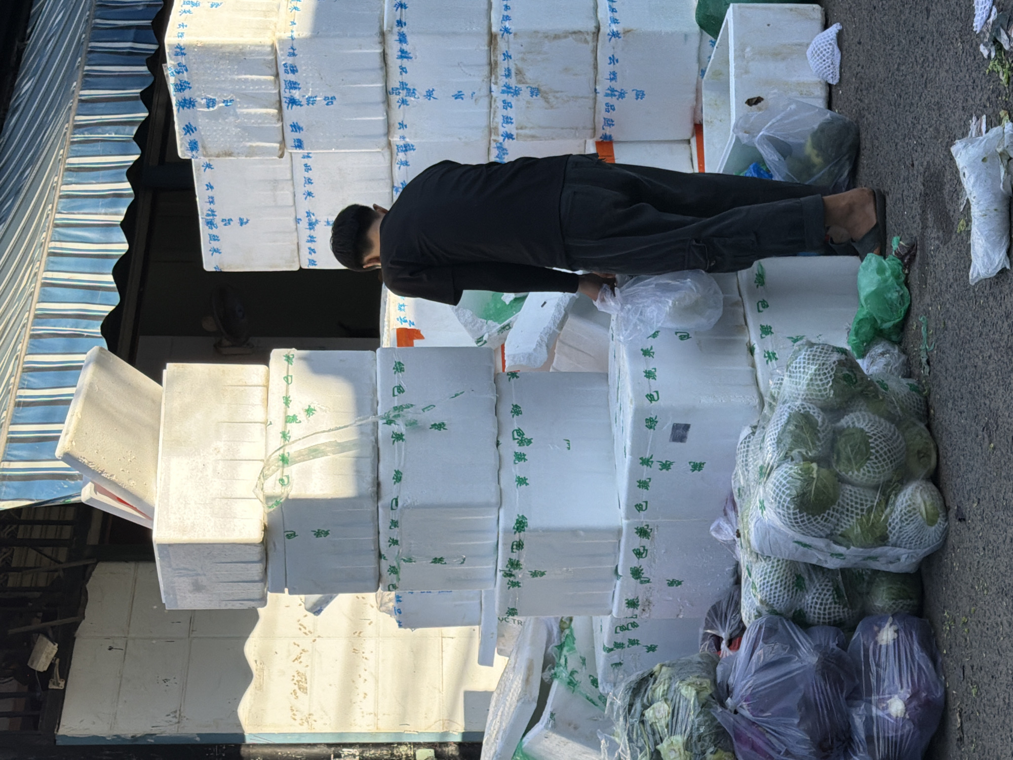 Early morning street market hustle in Nha Trang, Vietnam