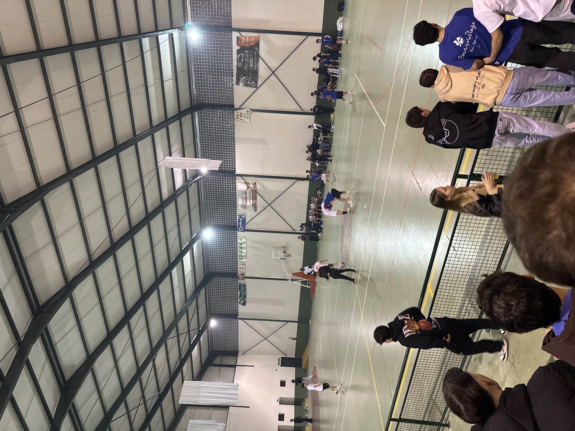Late-night basketball game draws spectators in Bragança, Portugal