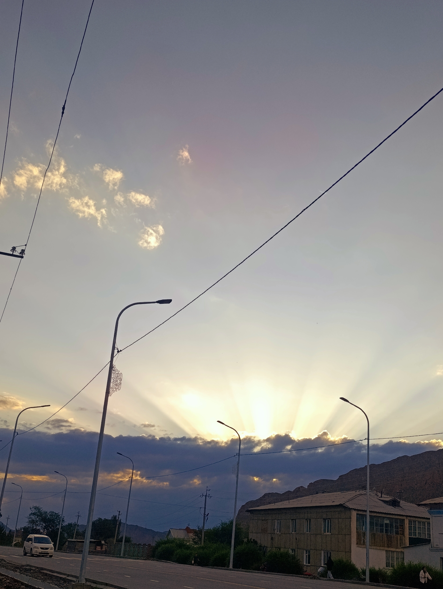 Dramatic skies and golden light over Naryn City