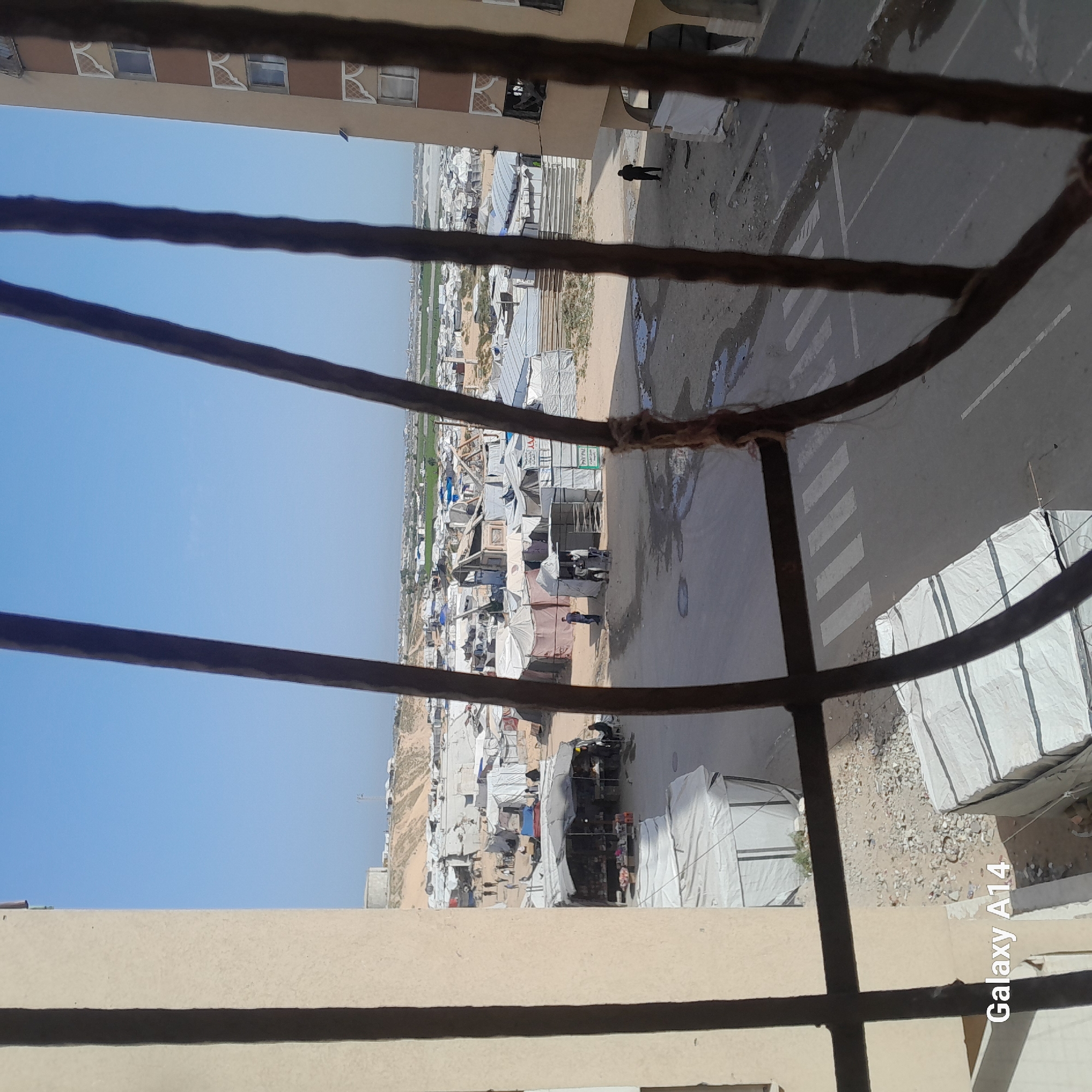 Refugee camp documented from elevated positions in Khan Yunis