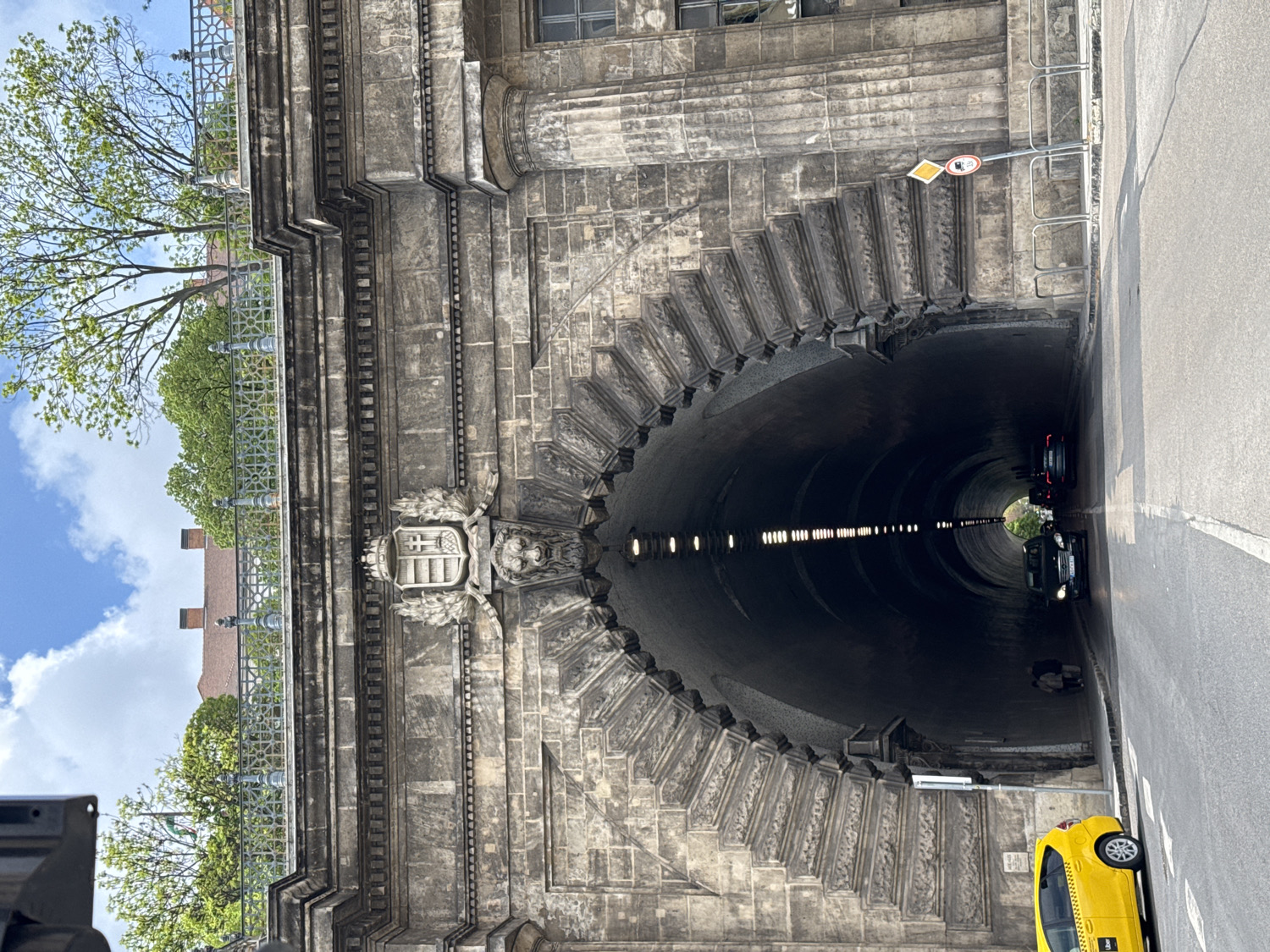 Historic Buda Castle Tunnel entrance documented in Budapest
