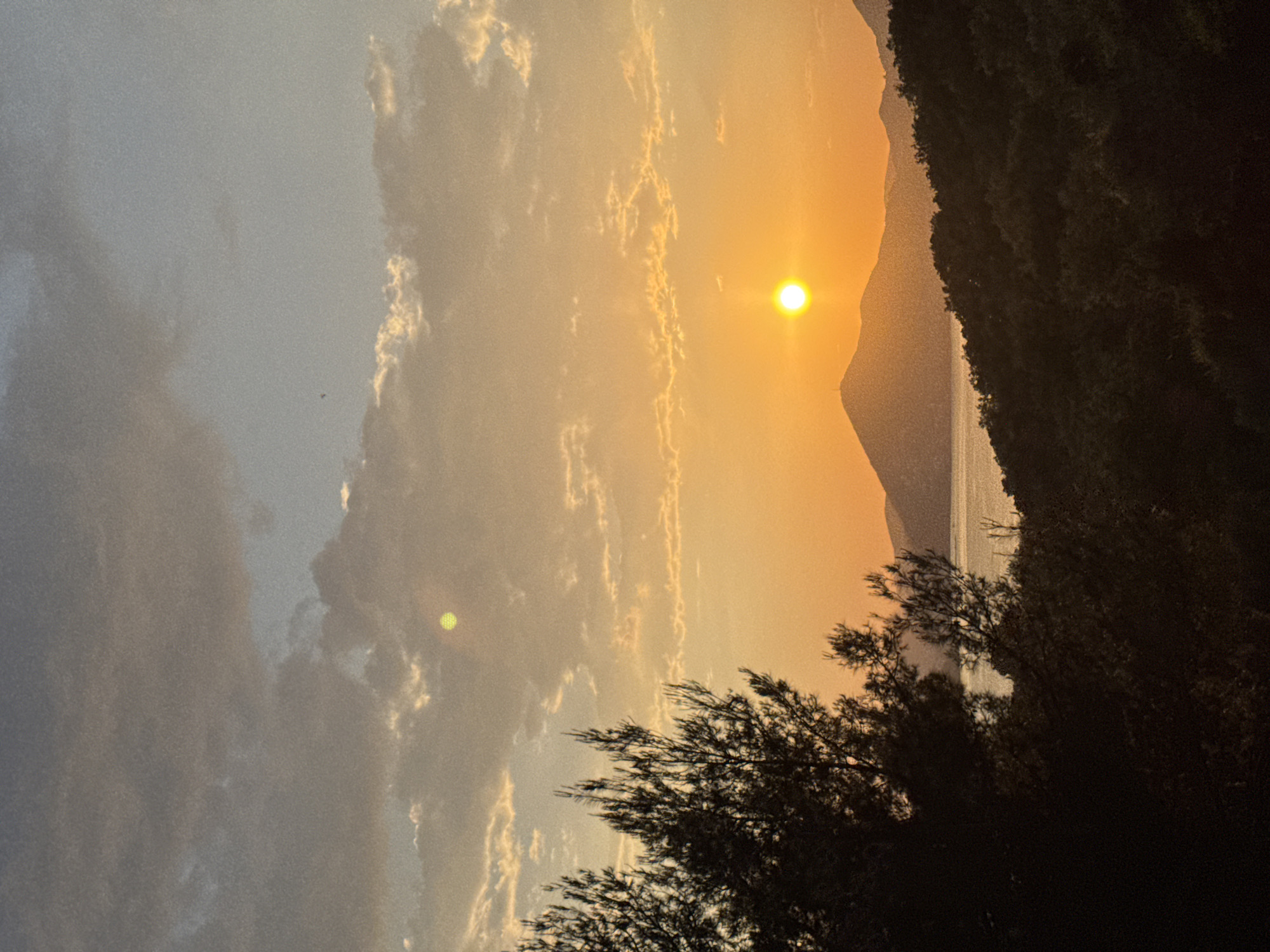 Sunset captured over coastal Montenegro from elevated viewpoint