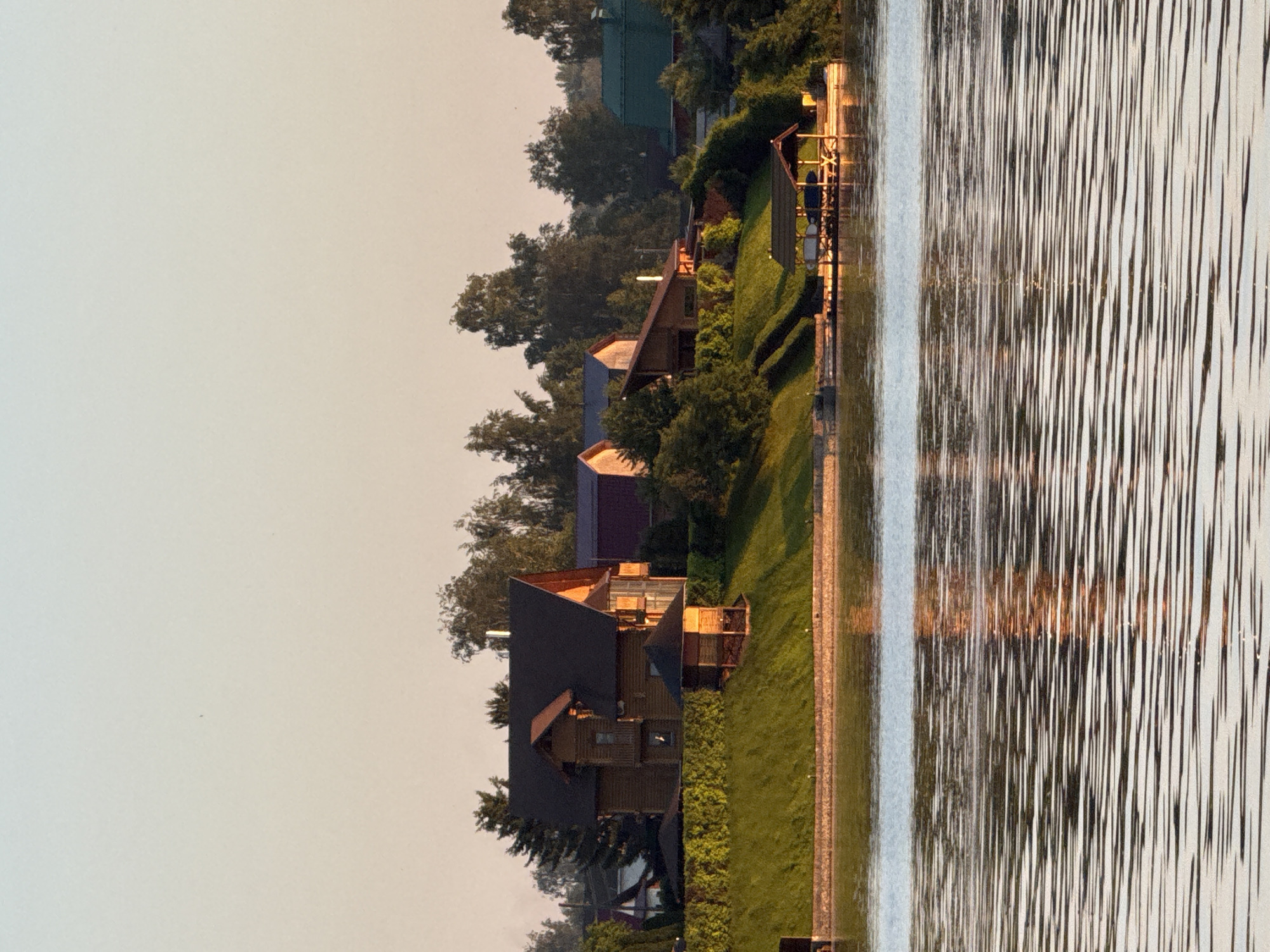 Sunset captured over Votkinsk Reservoir from moving vessel