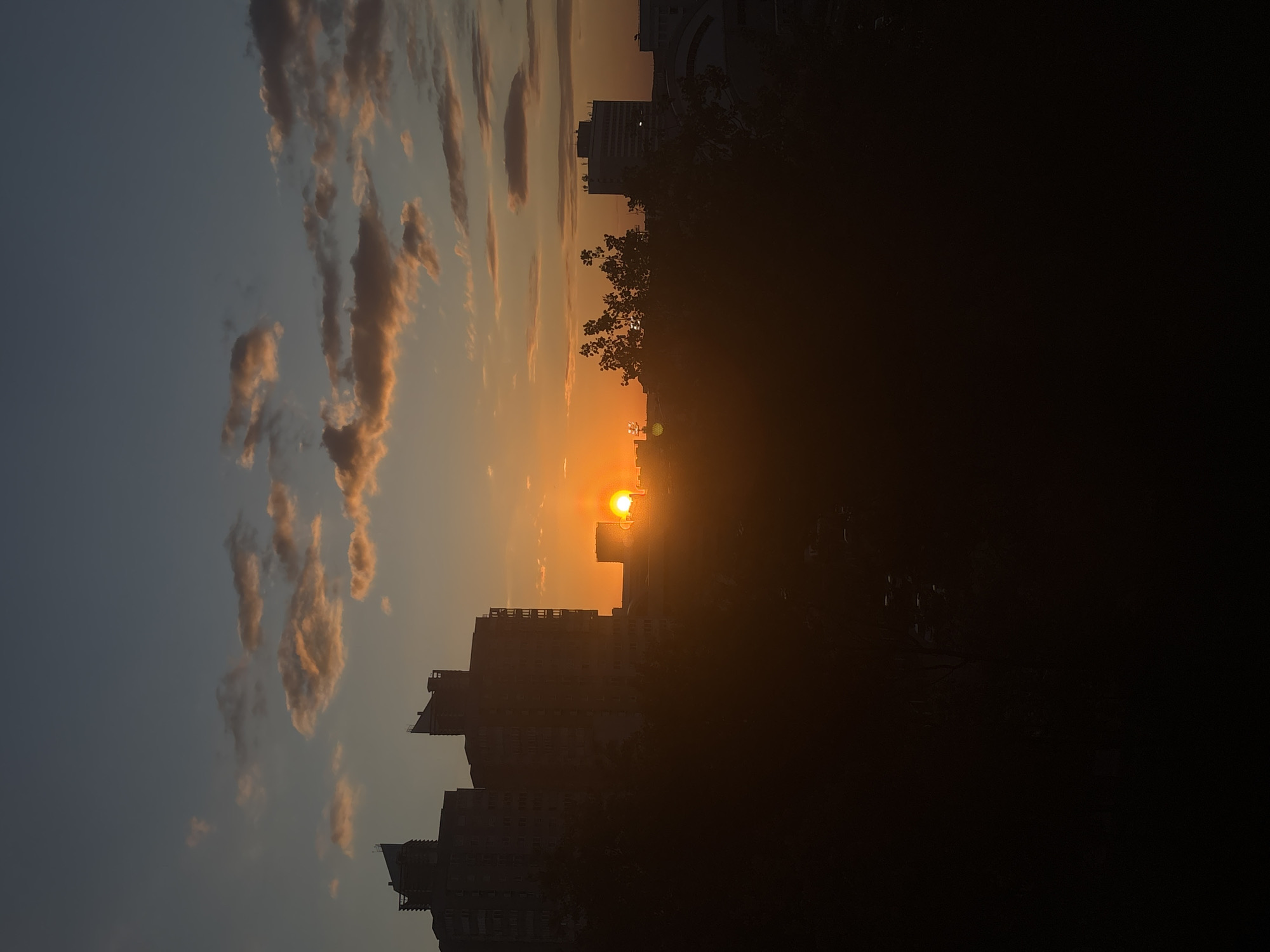 Golden sunset illuminates Minsk skyline Friday evening