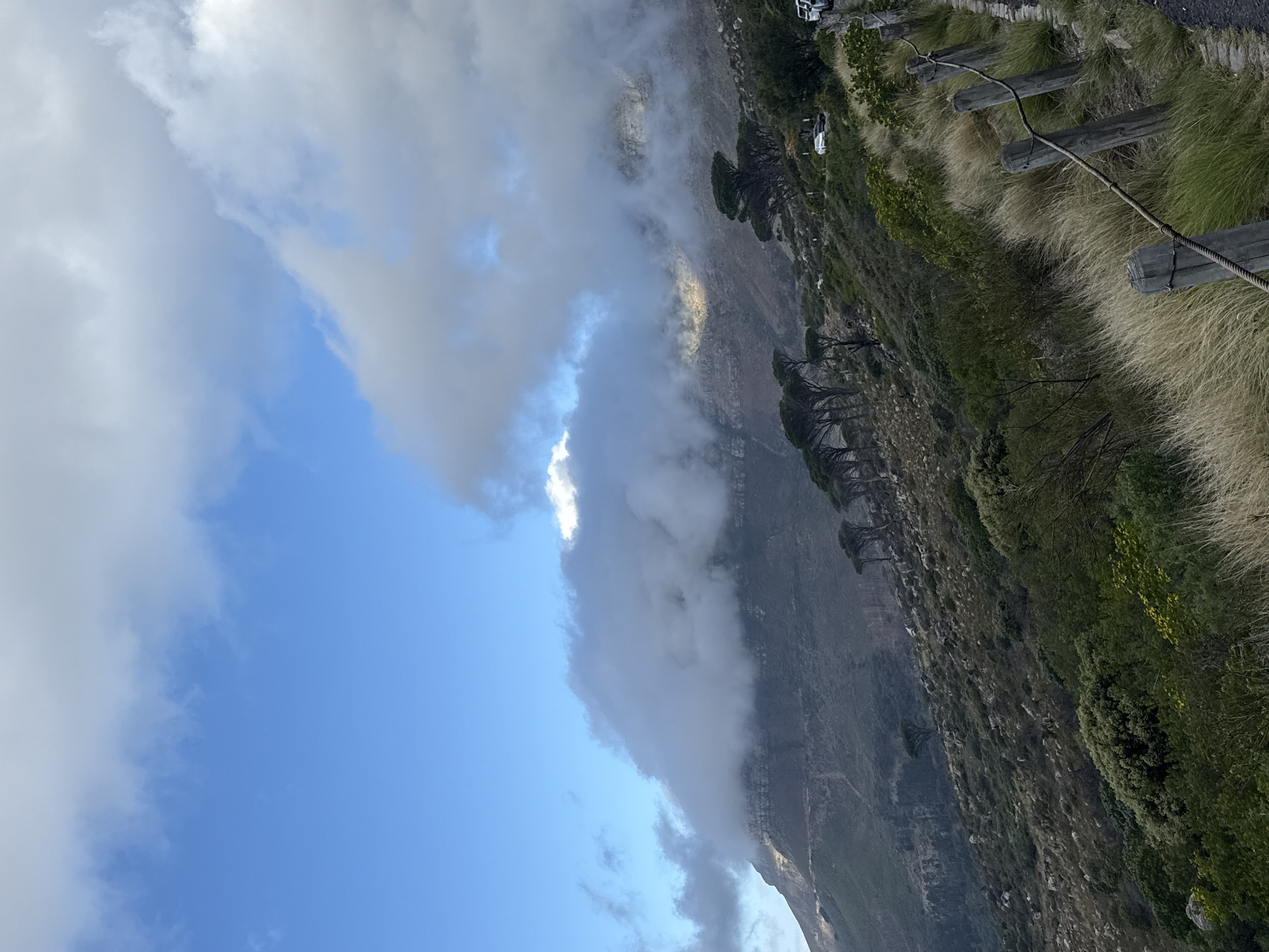 Table Mountain shrouded in clouds captured by witness