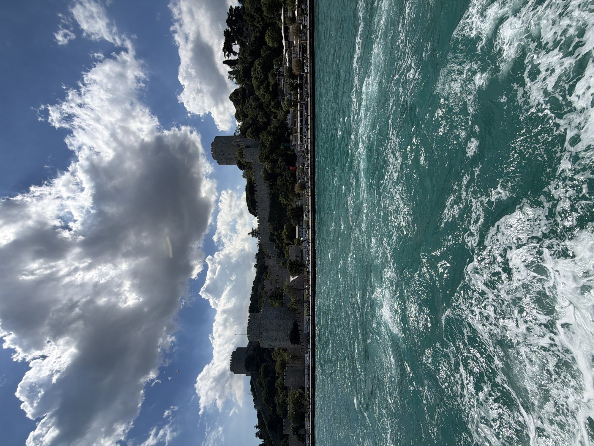 Bosphorus boat trip past Rumeli Hisarı fortress and bridge
