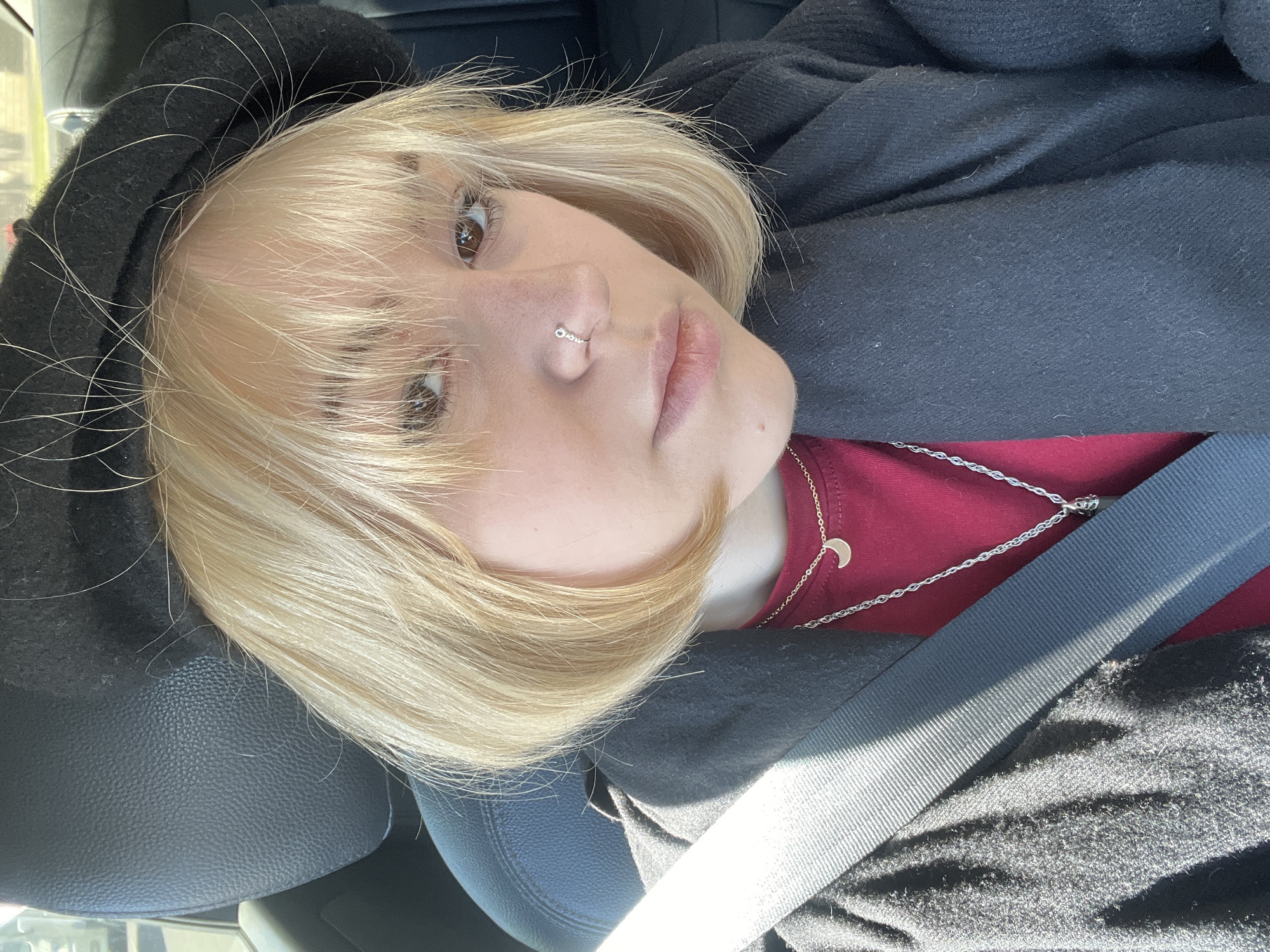Woman photographed in vehicle in Odesa, Ukraine