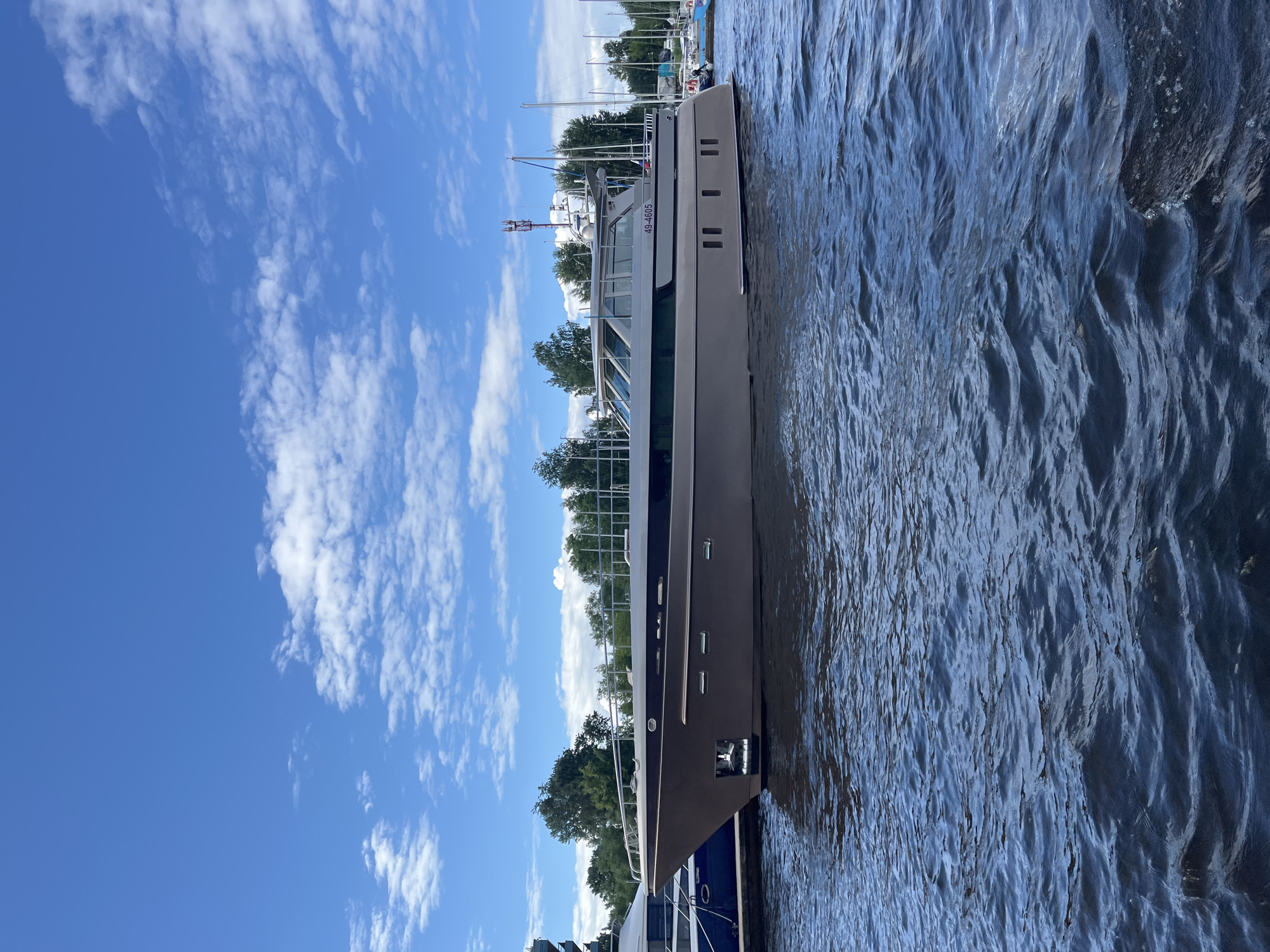 Yachts docked along the Neva waterfront, Saint Petersburg