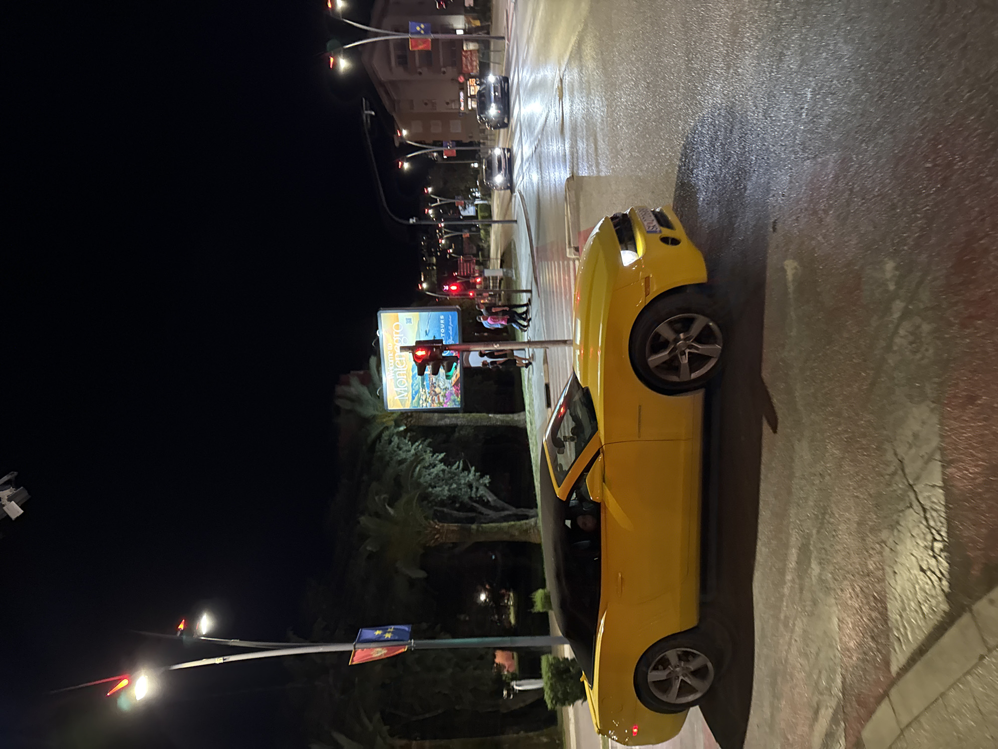 Evening street life documented in Budva, Montenegro