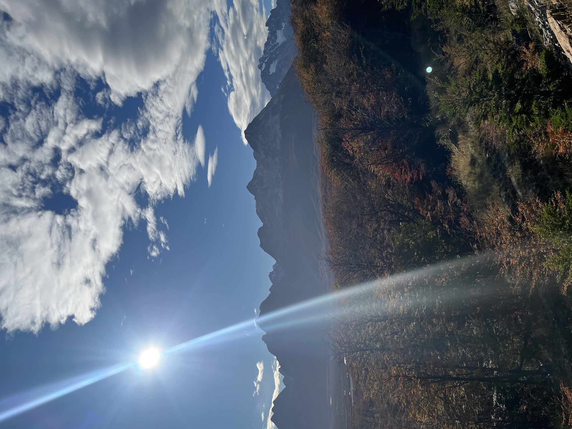 Mountain landscape documented under blue skies in Ushuaia