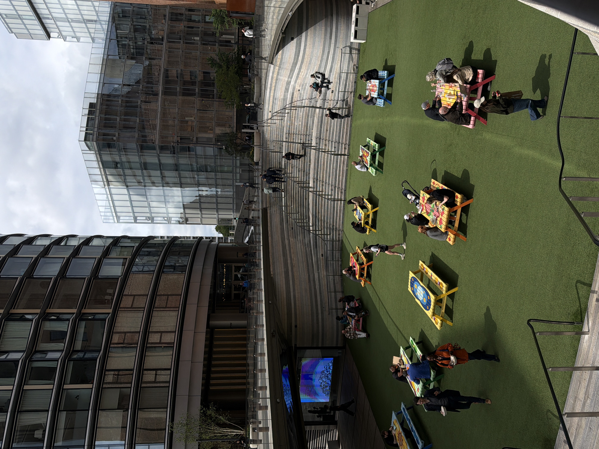 Colorful objects spotted on artificial turf in City of London
