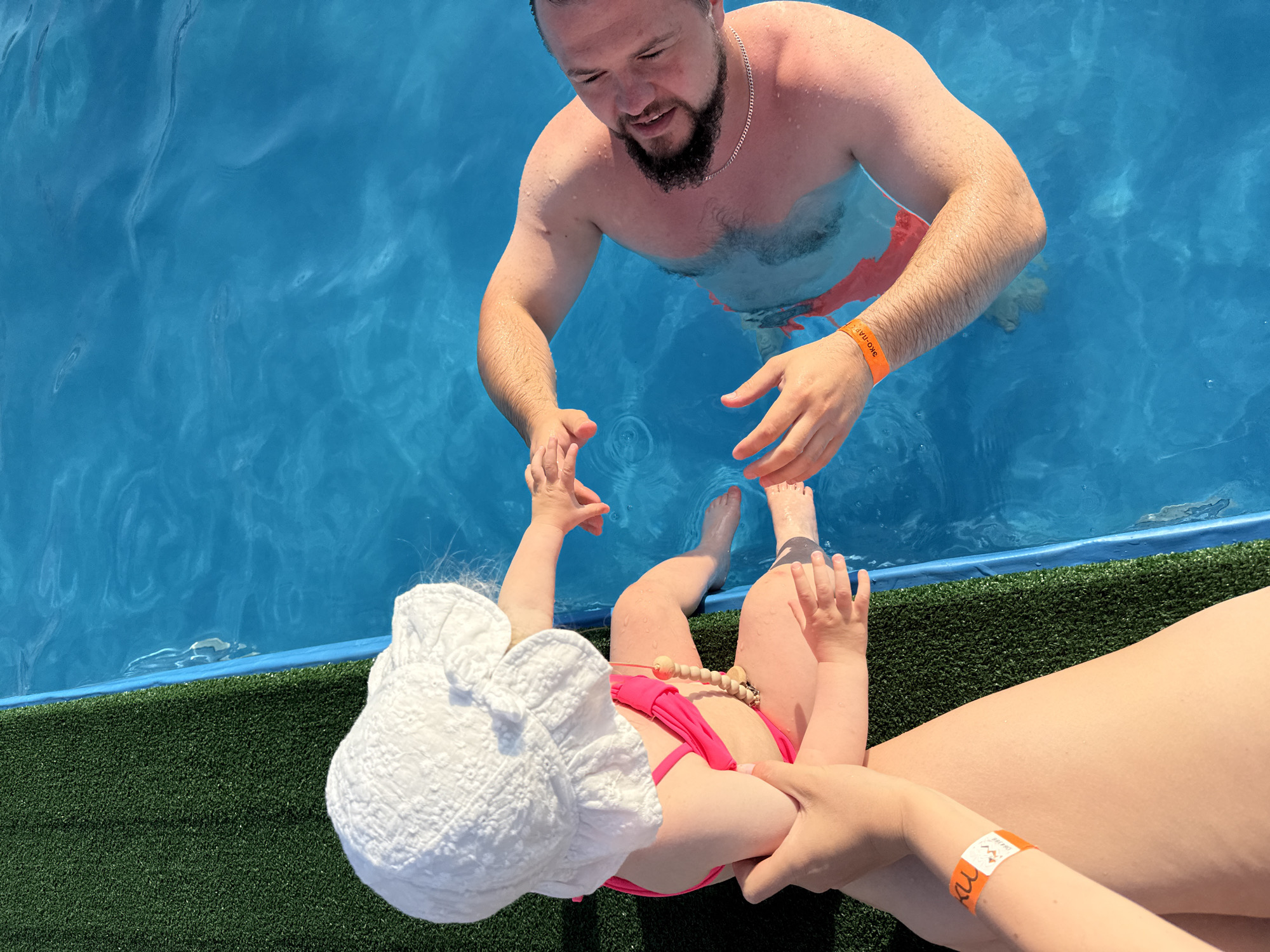 Family pool and playground day in Ugor, Russia