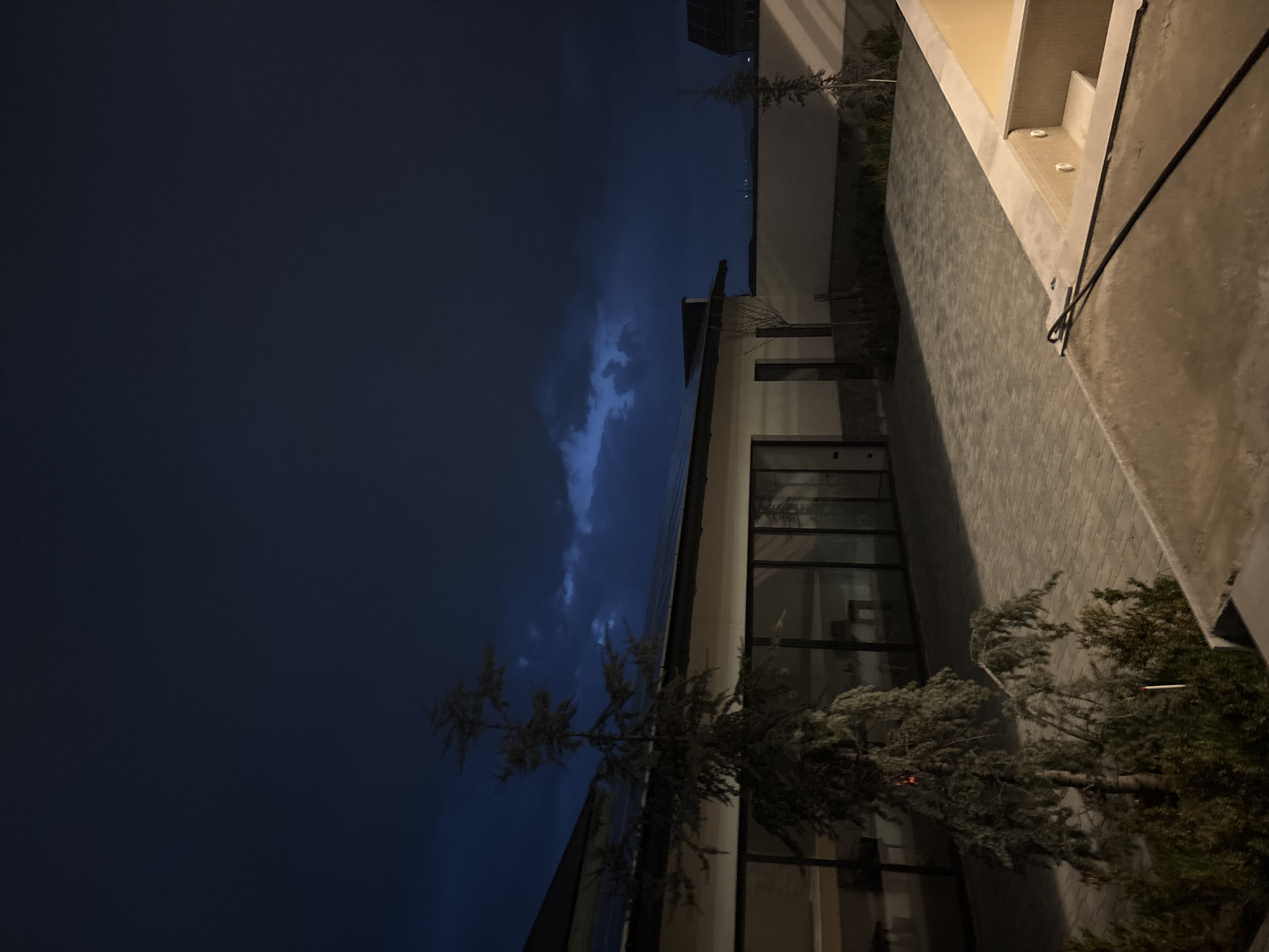 Evening documentation of modern buildings in Arinj, Armenia