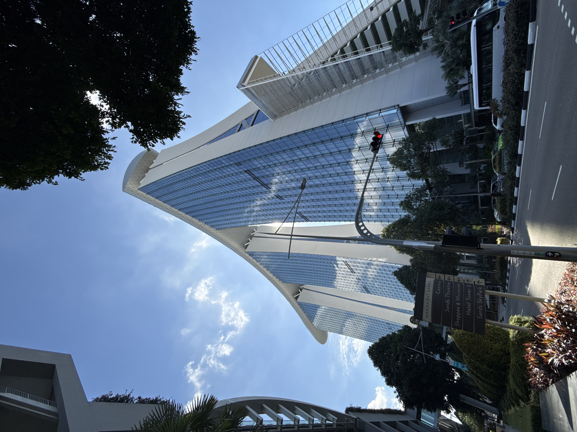 Late-night street photography captures Marina Bay Sands area Singapore