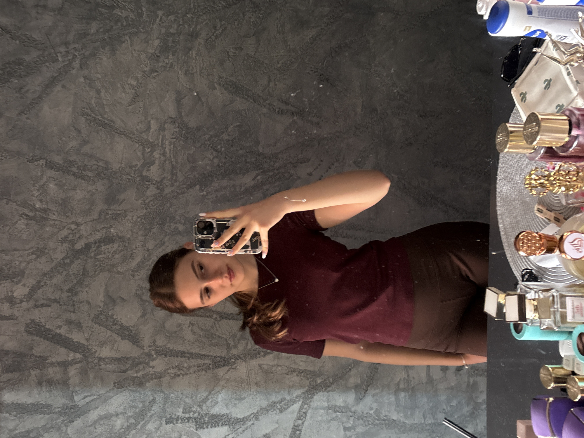 Woman documents selfie session in Panagyurishte, Bulgaria