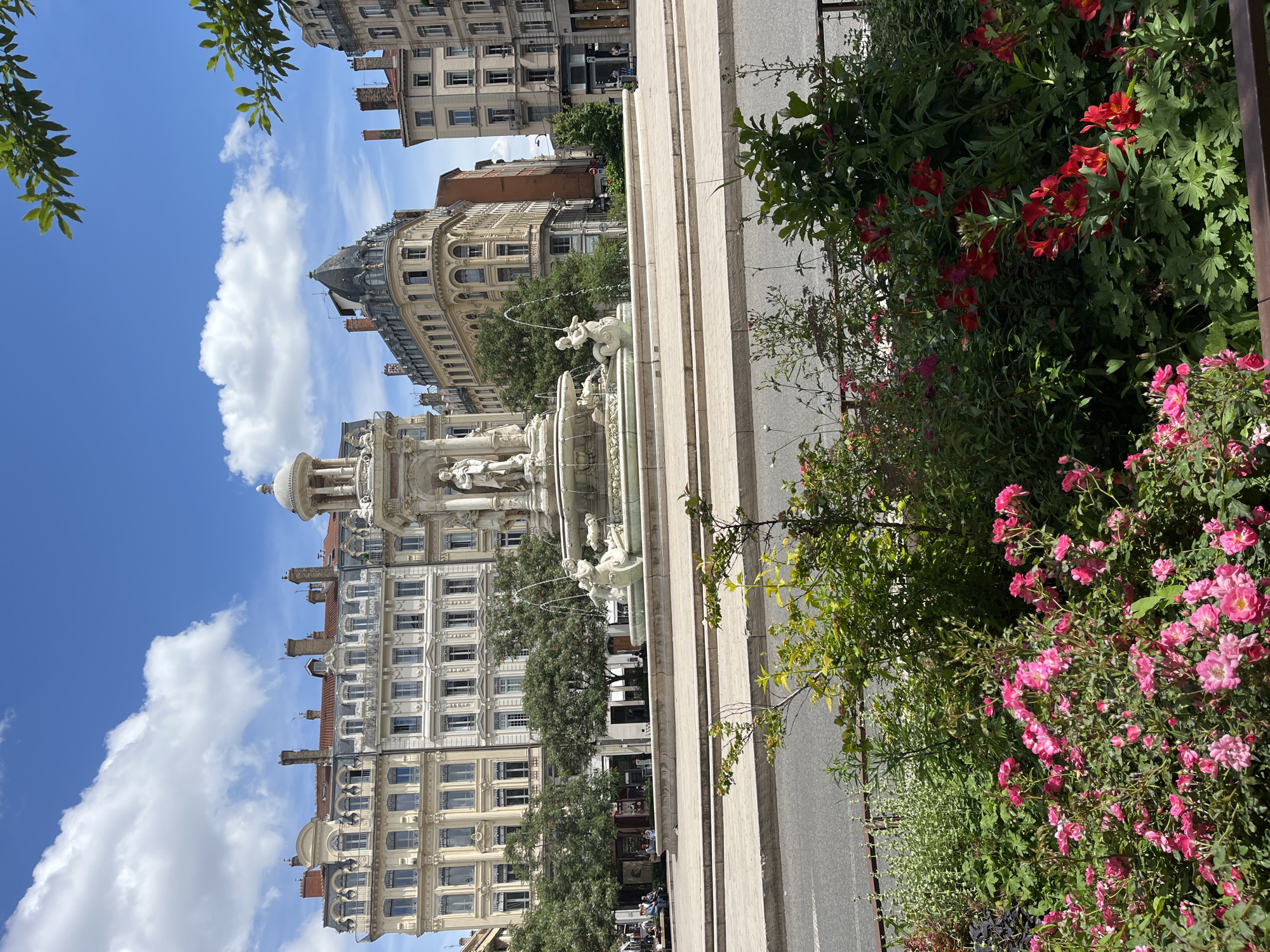 Witness documents midday scenes around Lyon's Place des Terreaux