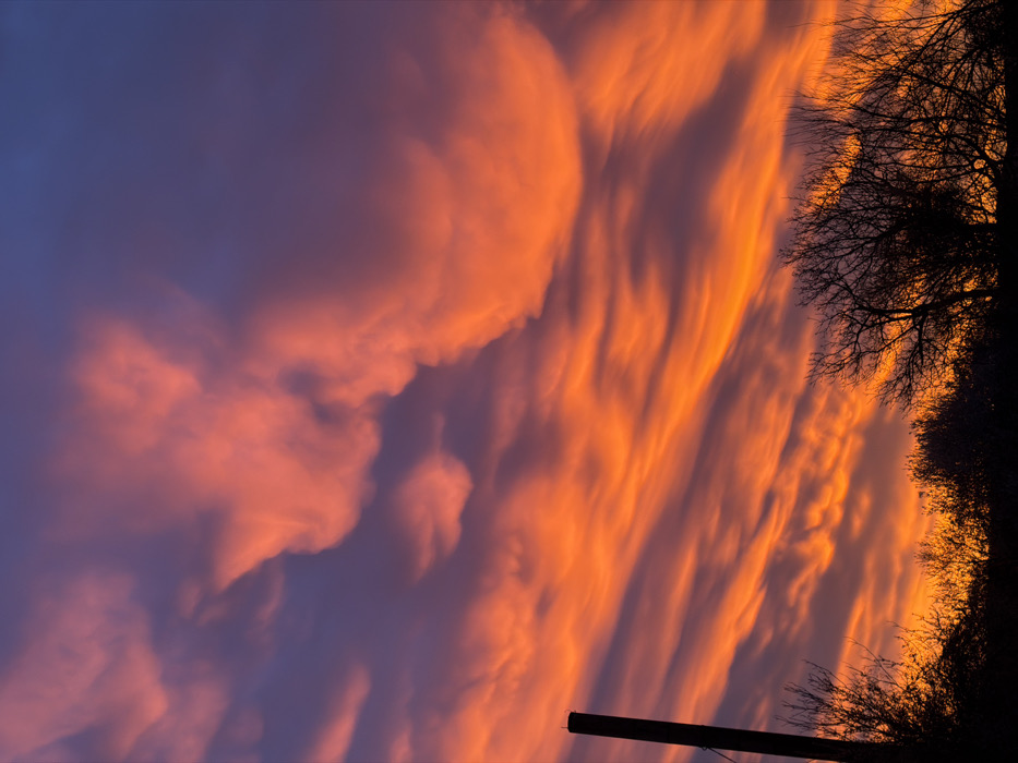 Colorful sky with dramatic clouds observed in Targovishte, Bulgaria