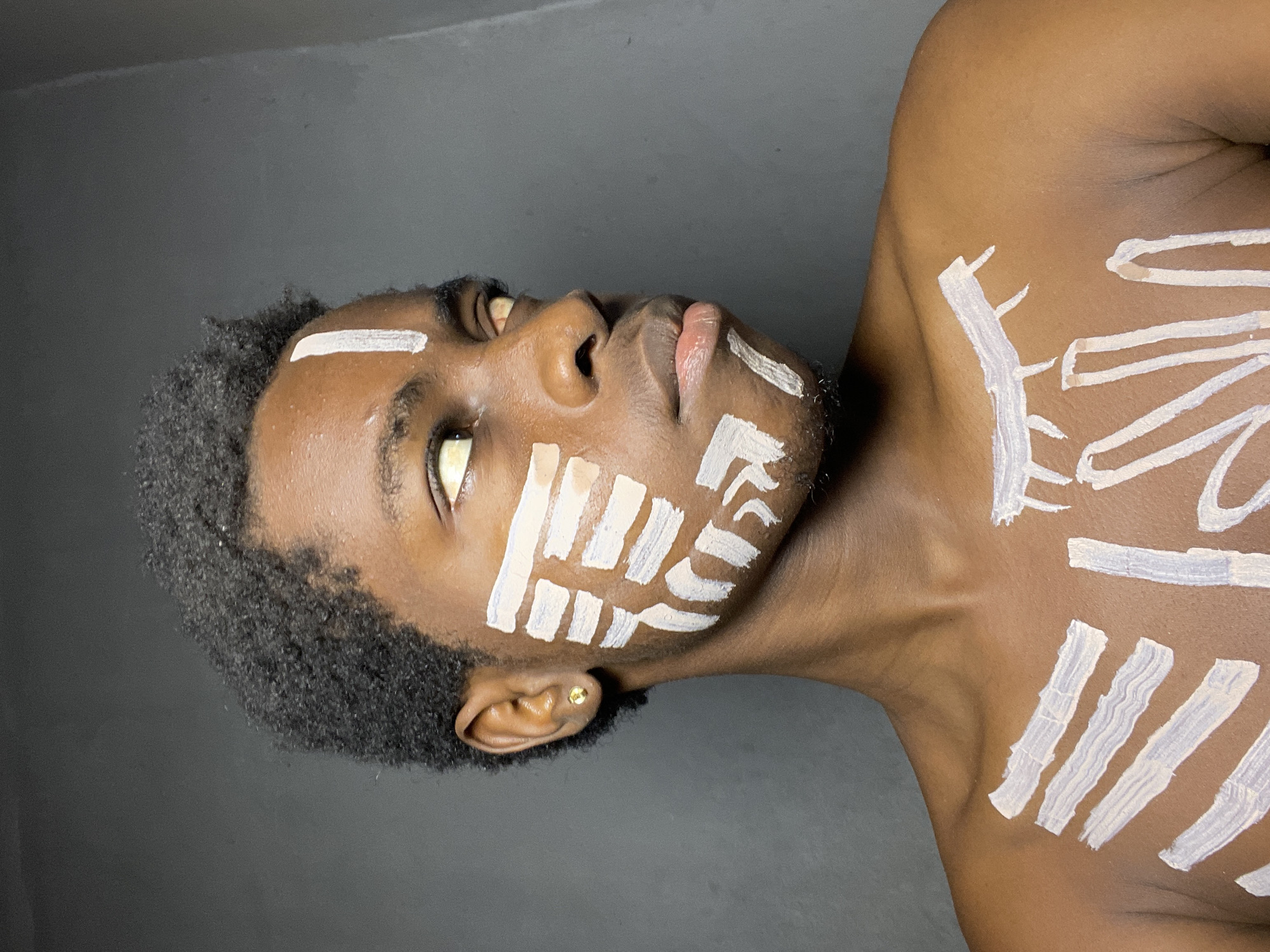 Man with traditional markings photographed in Nkpor, Nigeria