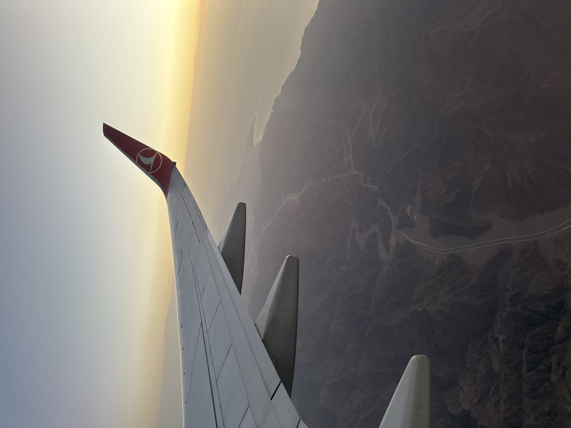 Turkish Airlines passenger photographs desert view near Dahab, Egypt