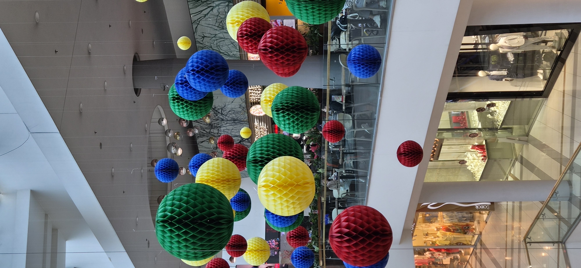 Colorful honeycomb decorations spotted in Varna shopping mall